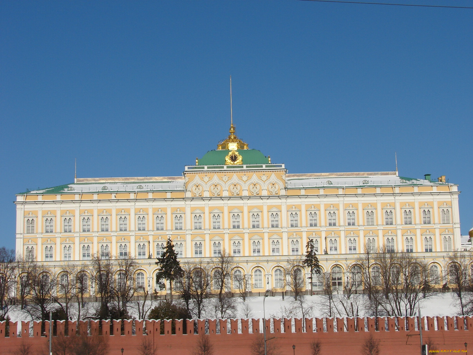 кремль, вид, софийской, набережной, города, москва, россия