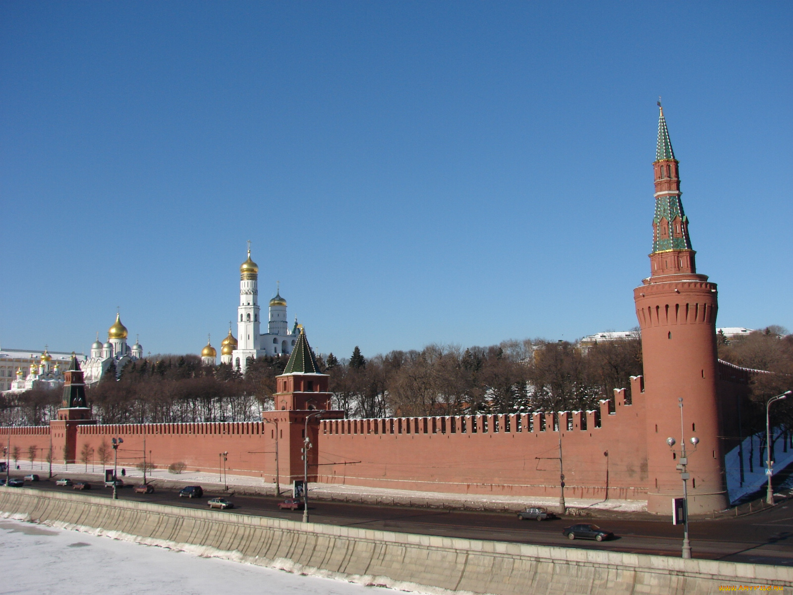 кремлевская, набережная, города, москва, россия