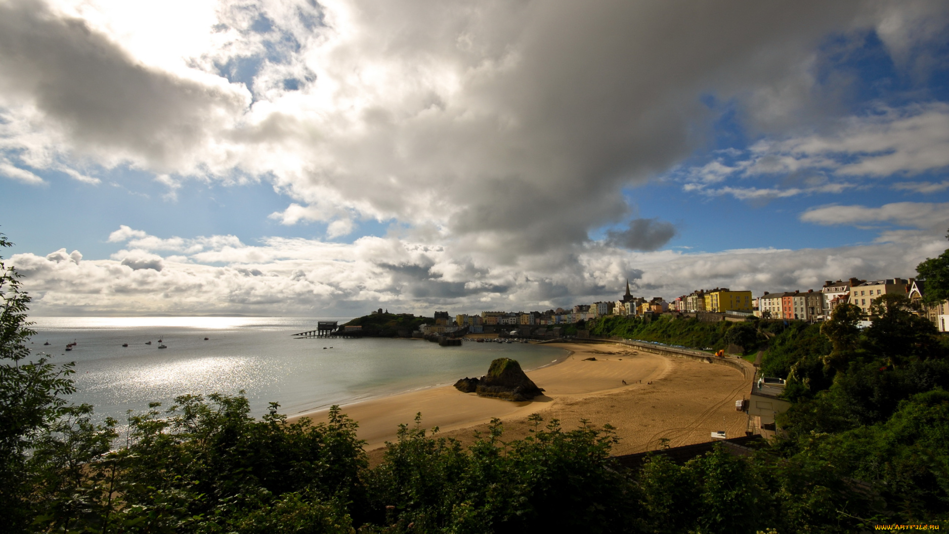 tenby, уэльс, природа, побережье, море