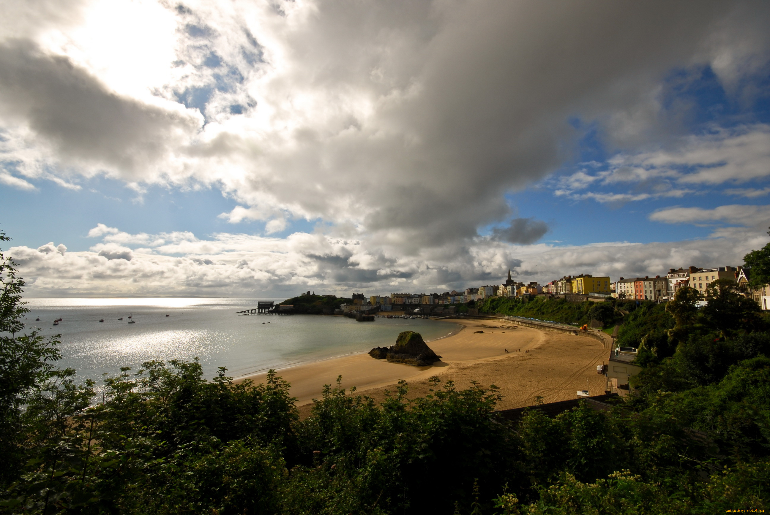 tenby, уэльс, природа, побережье, море