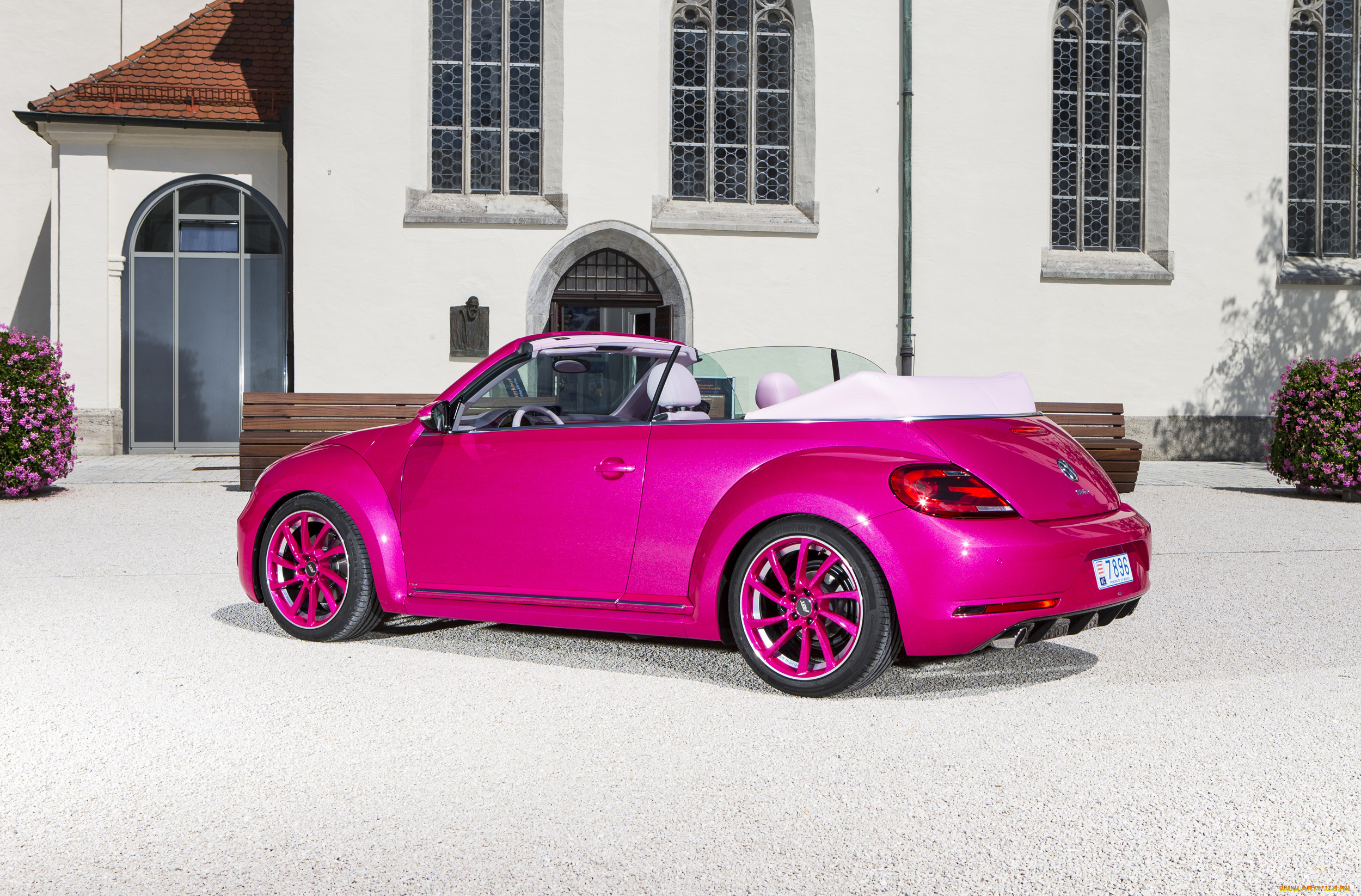 автомобили, volkswagen, 2012г, cabrio, beetle, розовый, abt