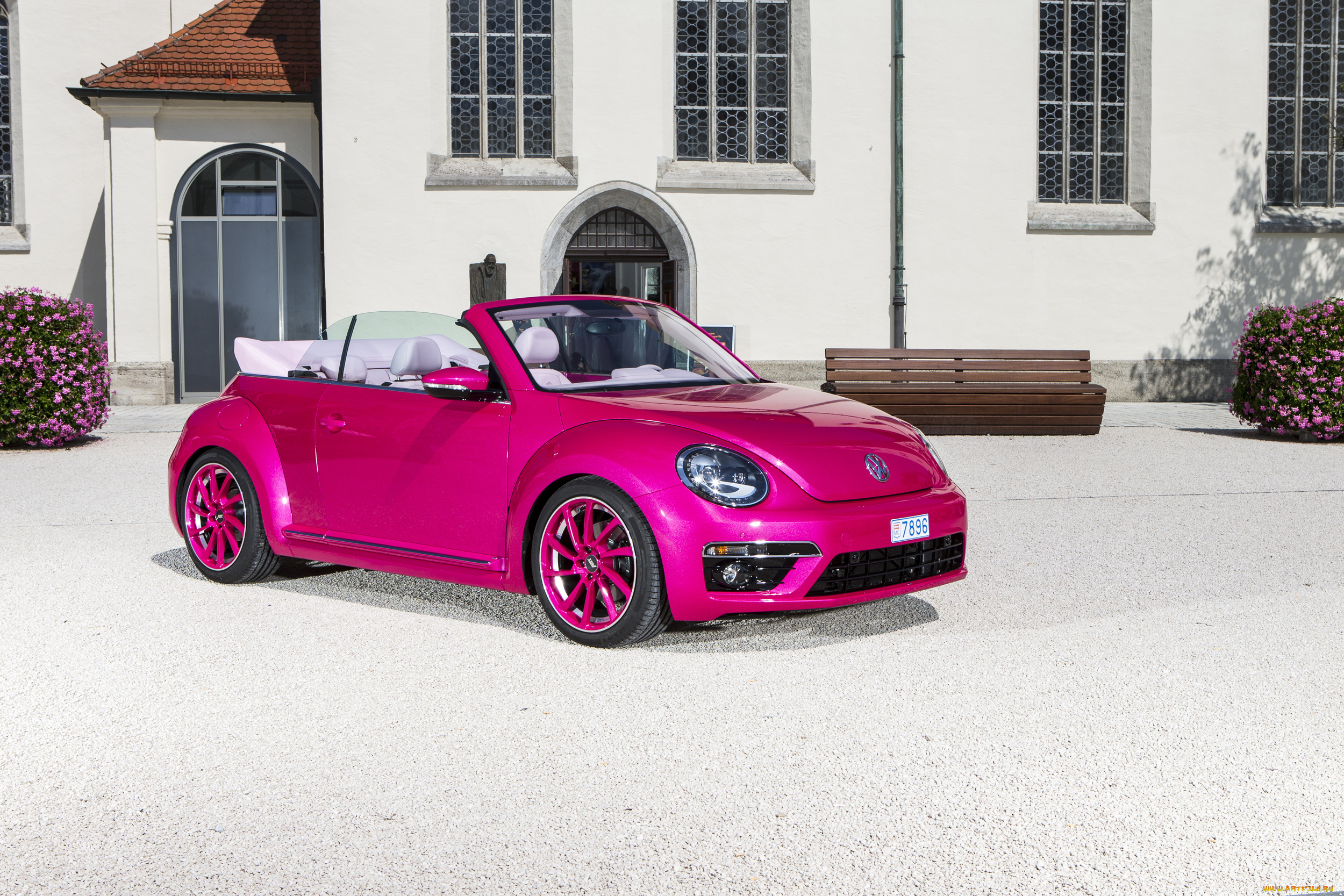 автомобили, volkswagen, розовый, 2012г, cabrio, beetle, abt