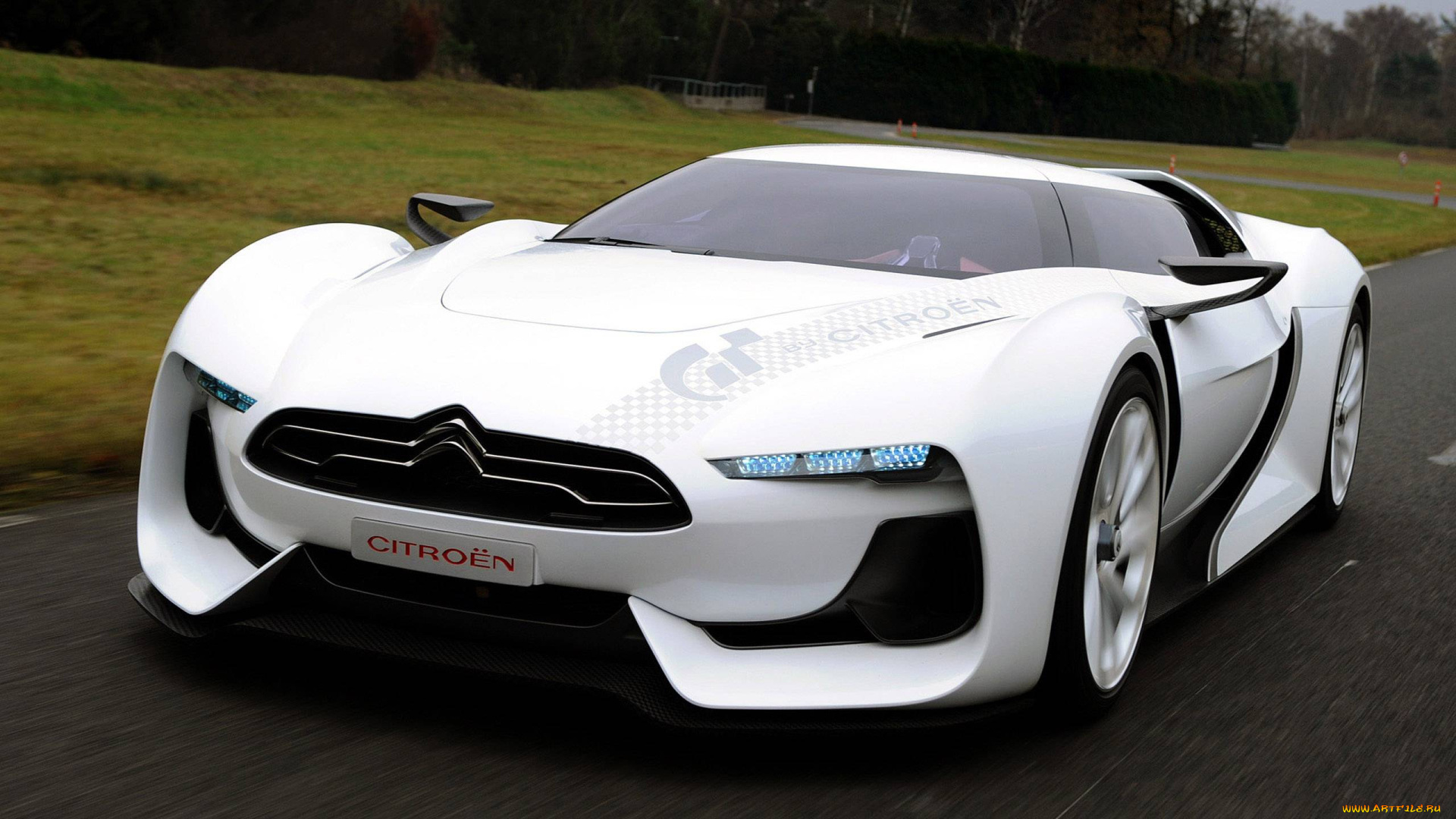 citroen, gt, concept, автомобили, citroen, ds, природа, дорога, движение, car, concept, gt