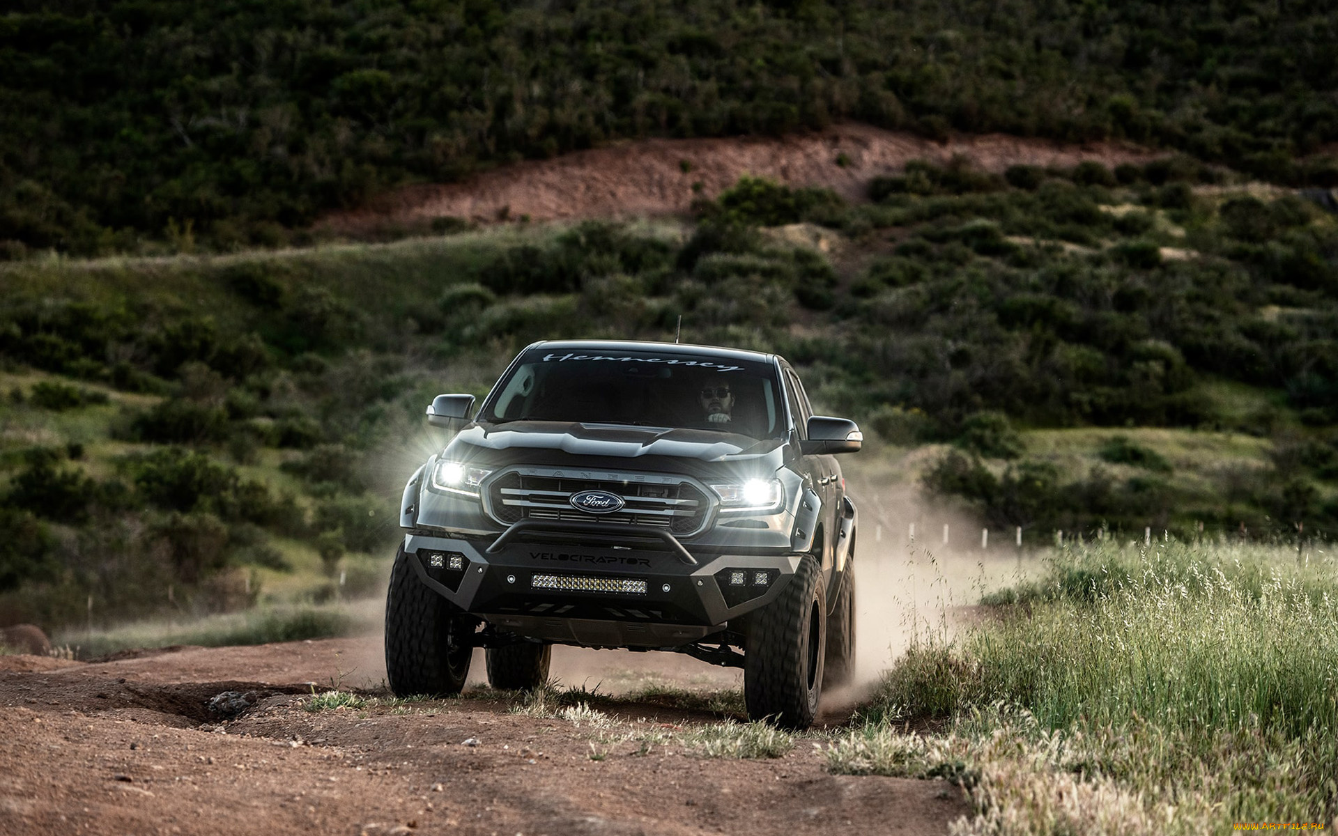 2020, hennessey, velociraptor, ranger, автомобили, ford, hennessey, velociraptor, ranger, 4k, offroad, 2020, фары, тюнинг, черный, пикап