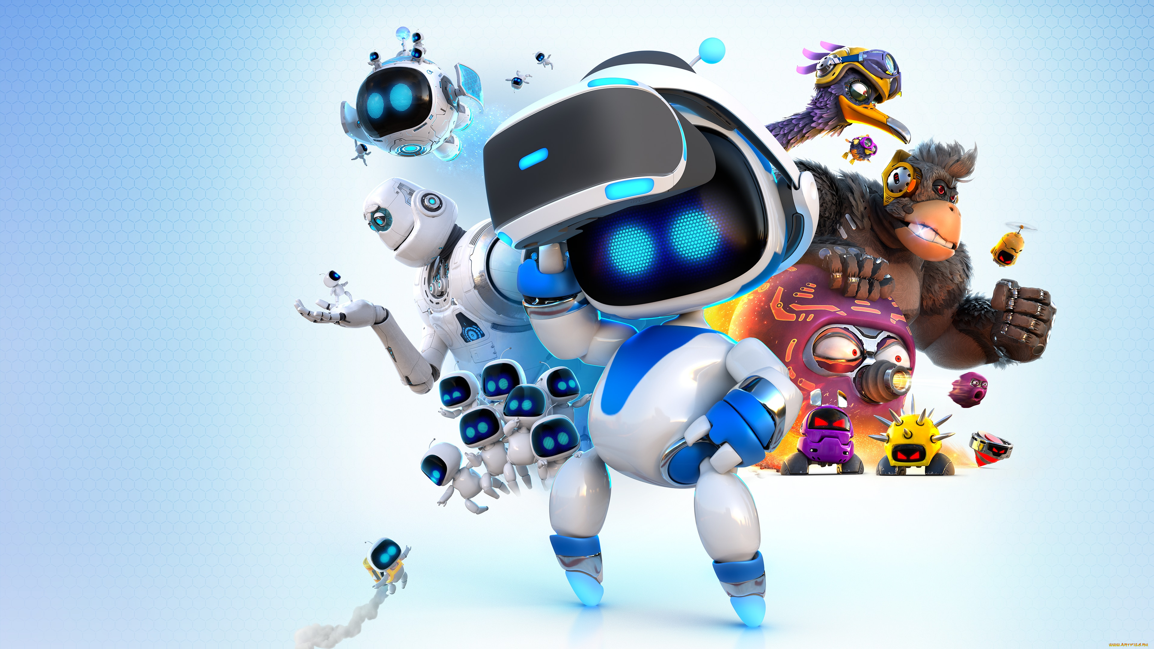 Много повторяющий бот. Astro bot Rescue Mission игра. Astro bot ps4 VR.