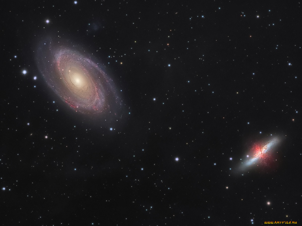 m81, m82, космос, галактики, туманности