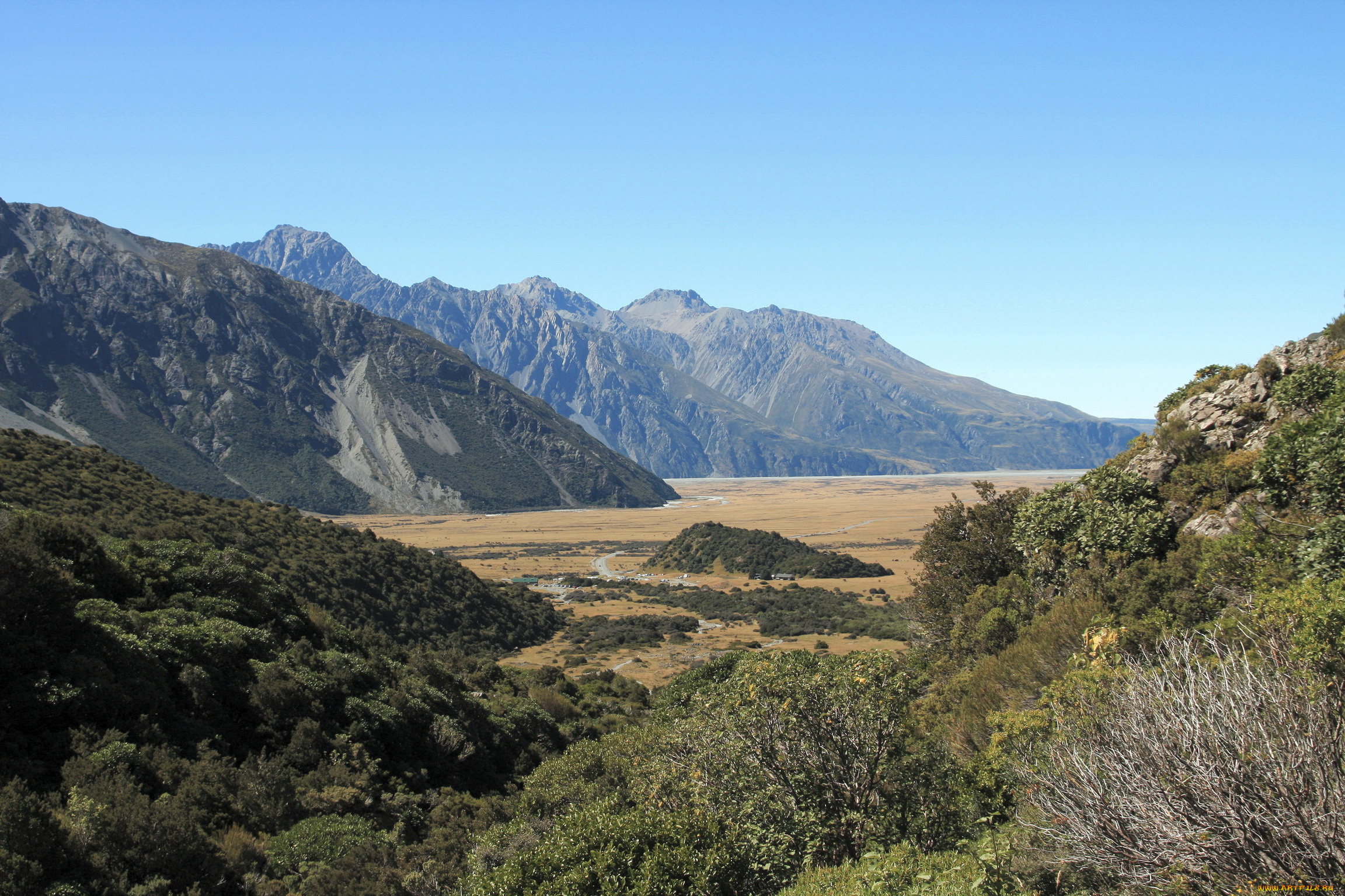 природа горы озеро Маунт Кук Новая Зеландия без смс
