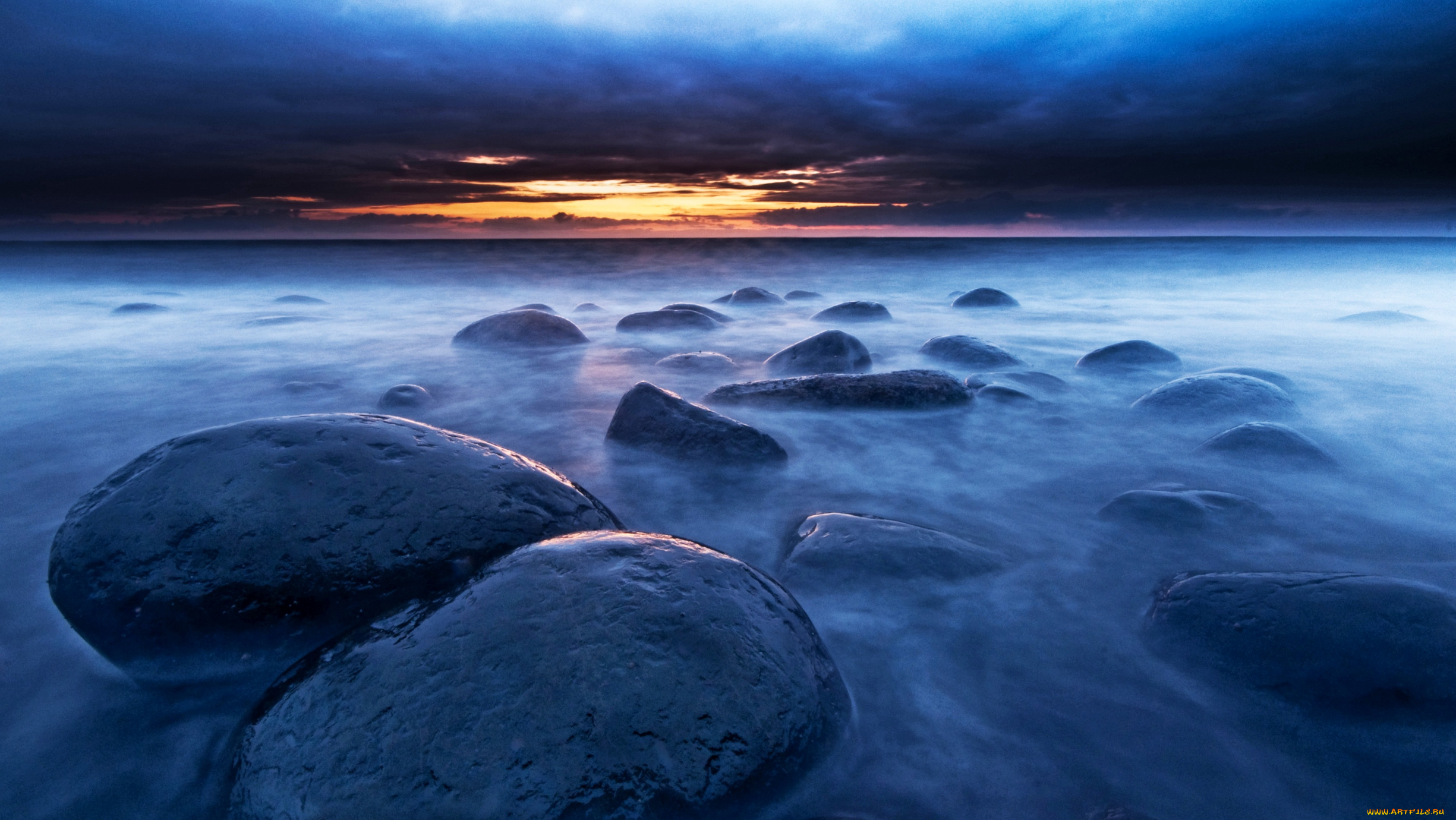 природа, побережье, вода, камни