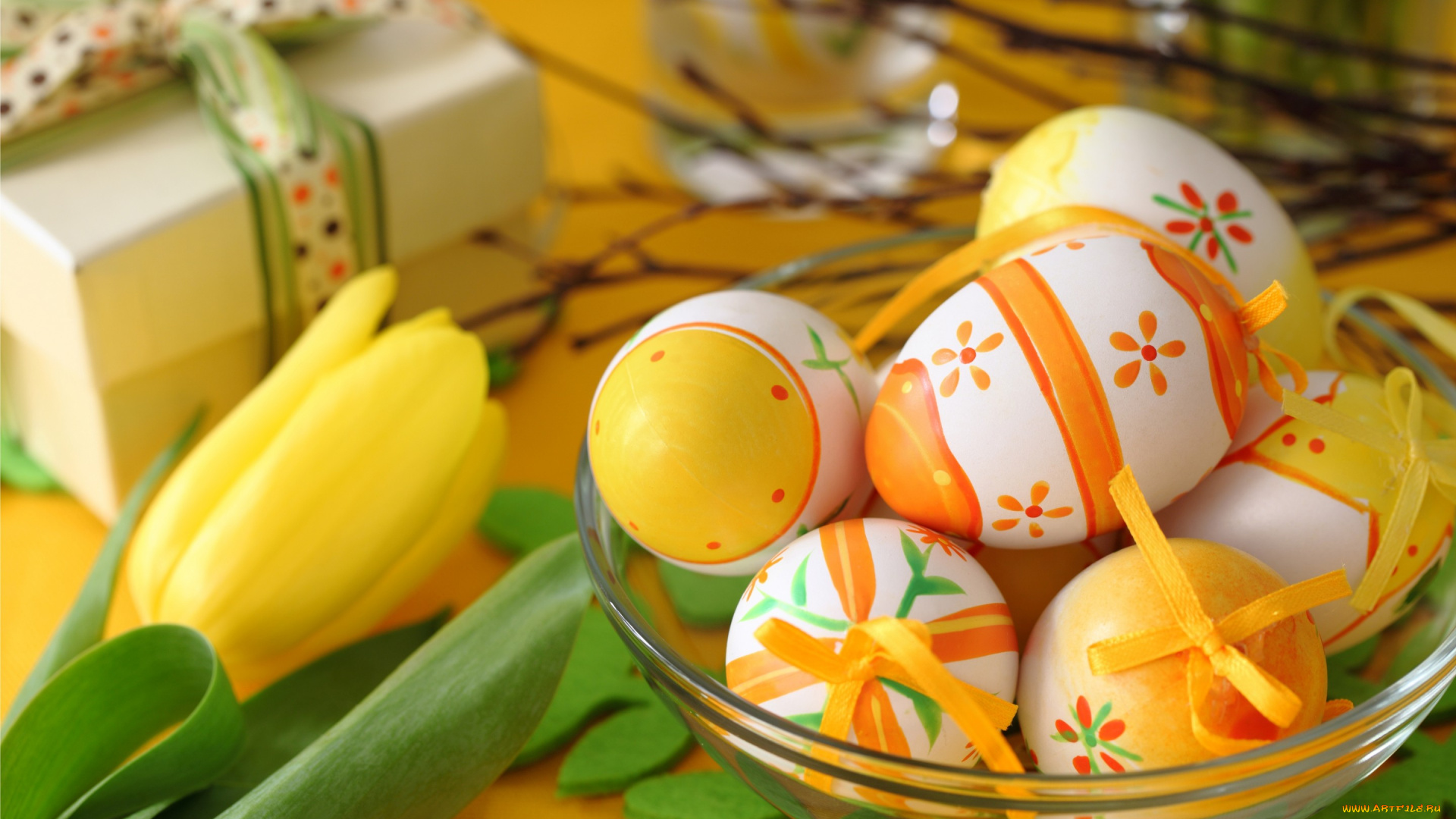 праздничные, пасха, eggs, easter, тюльпаны, яйца, flowers, spring