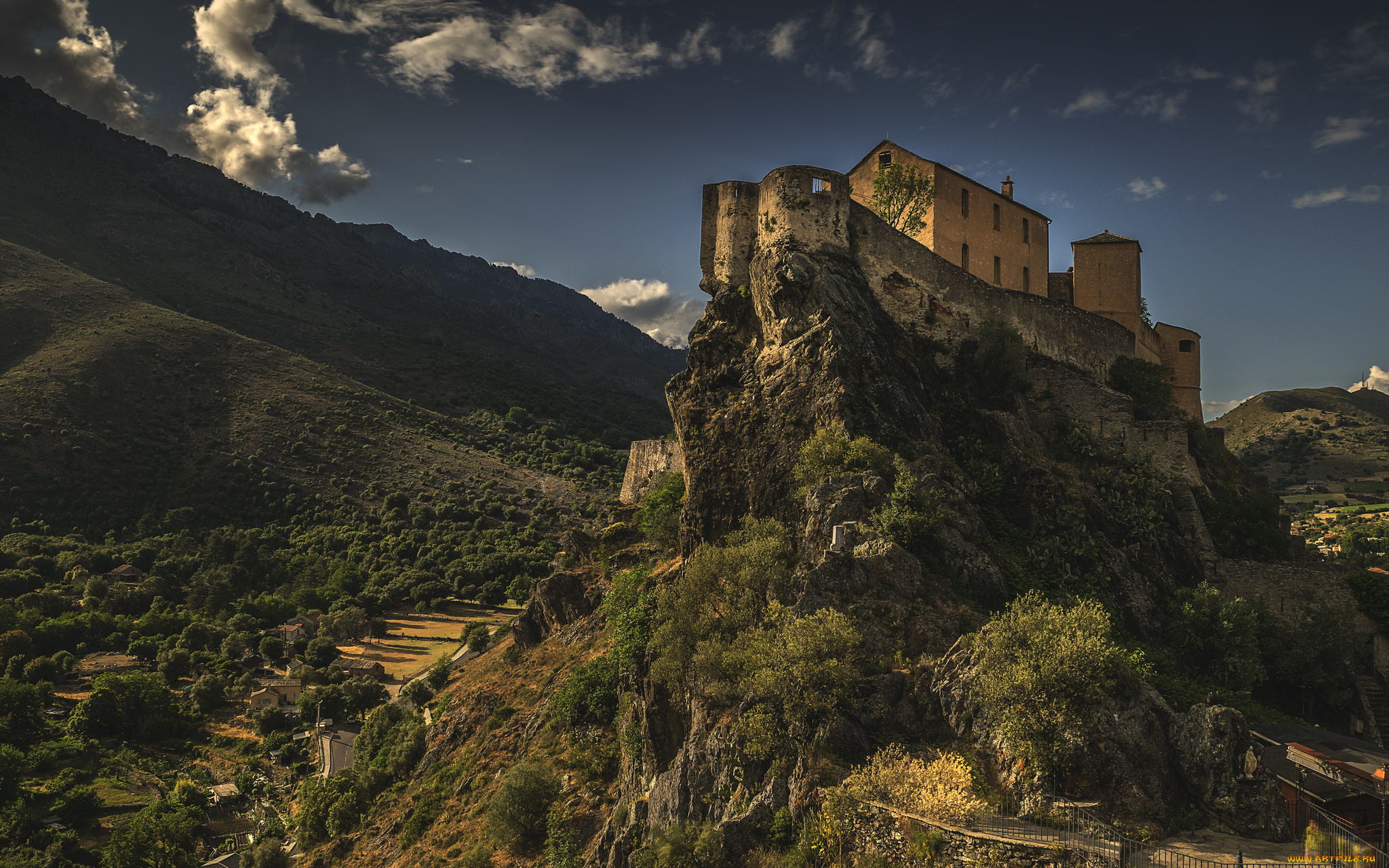 corsica, города, -, пейзажи, скала, горы