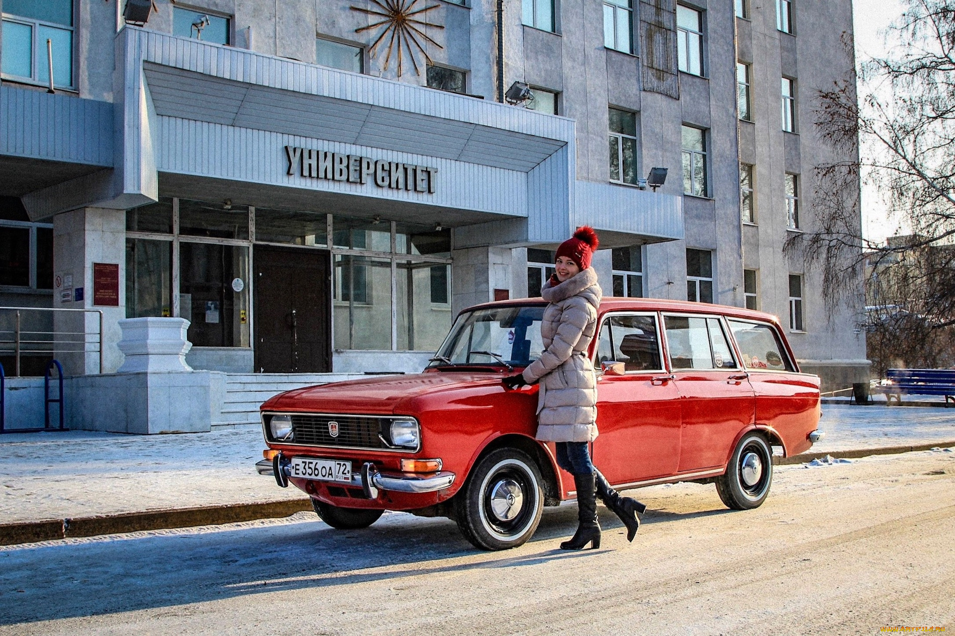 москвич-, 2137, автомобили, -авто, с, девушками, москвич-, 2137, автомобиль, красный, универсал, ретро, девушка