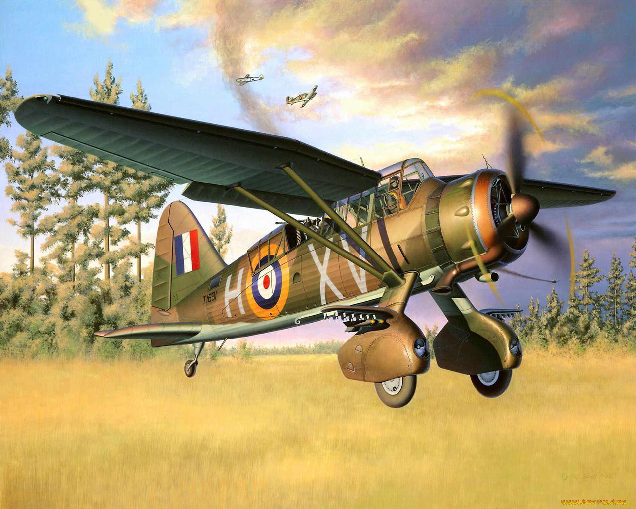 westland, lysander, mk, iii, raf, авиация, 3д, рисованые, graphic