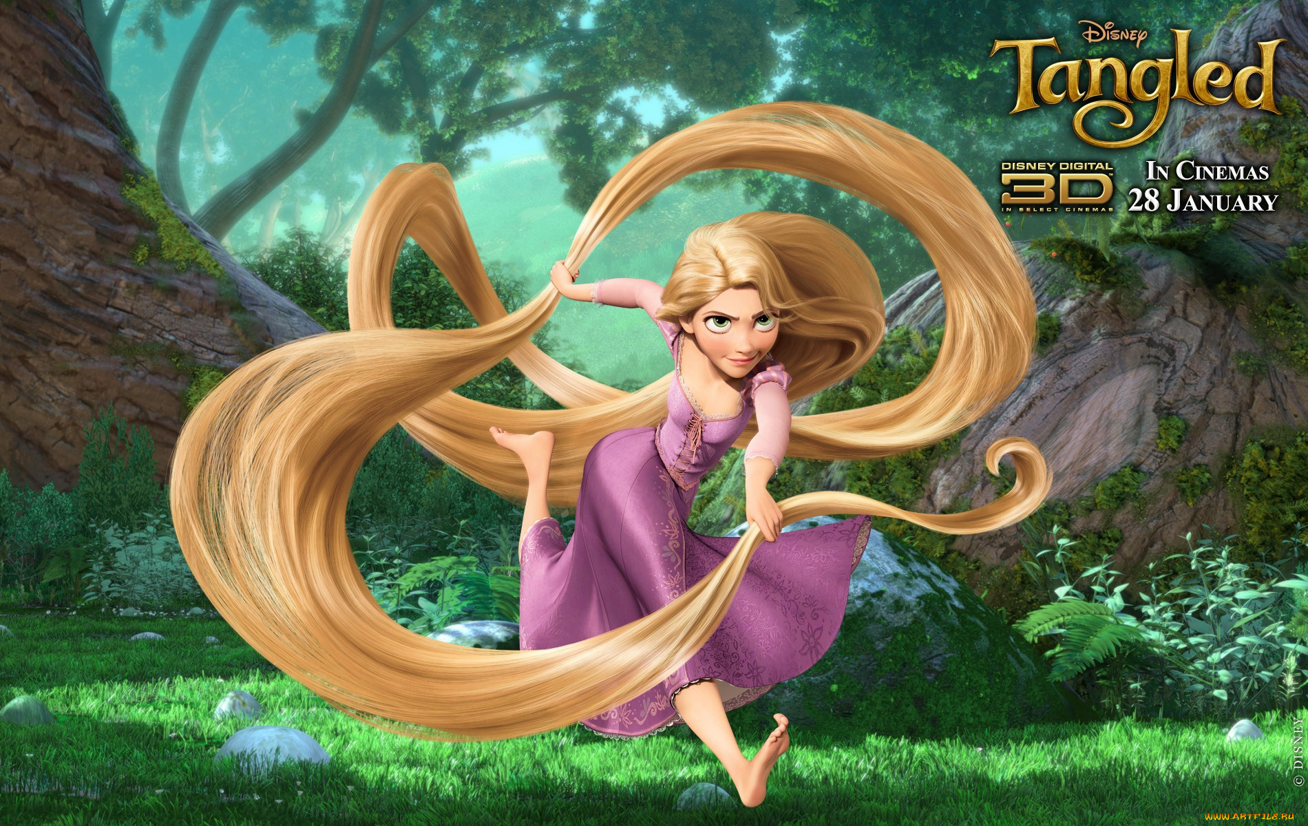 мультфильмы, tangled, девочка, волосы