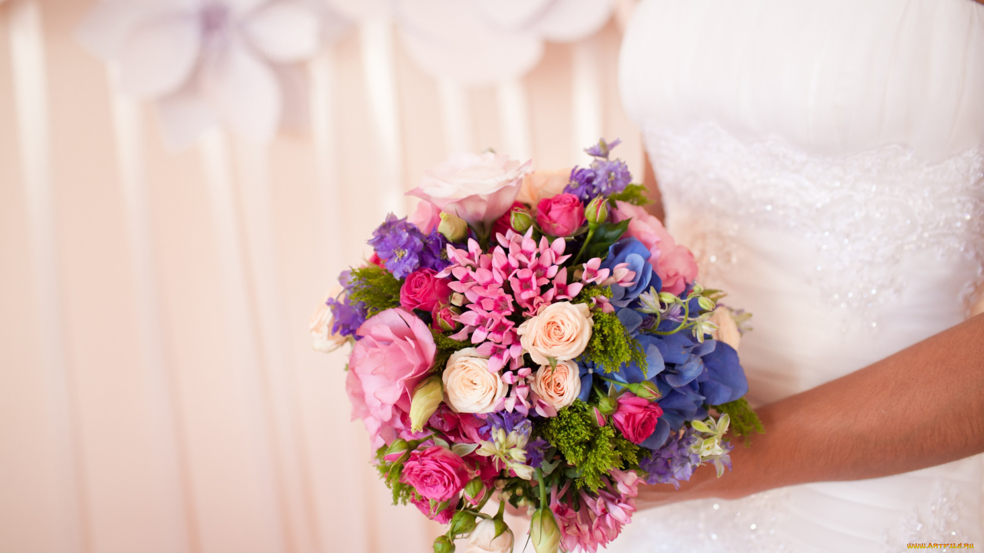 цветы, букеты, композиции, невеста, розы, платье, левкой, гортензия