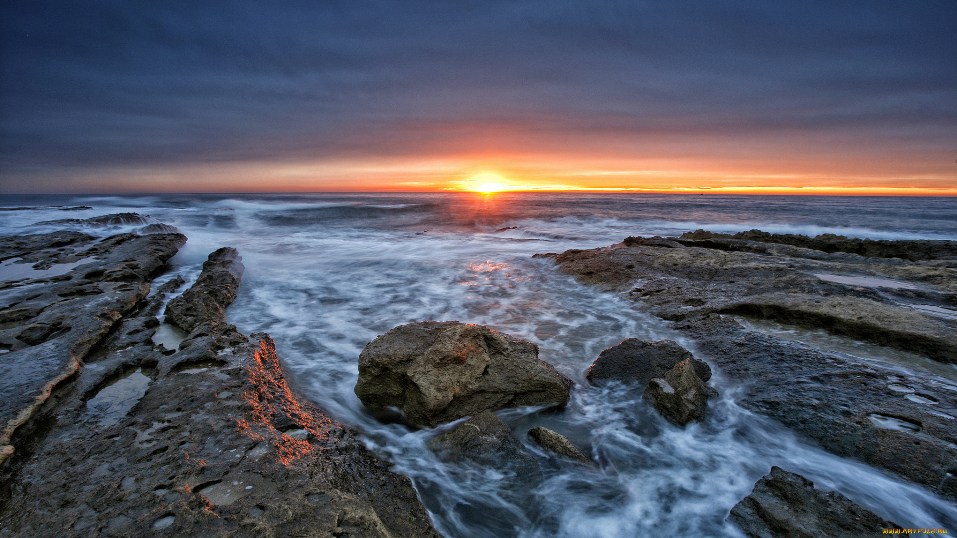 cabo, huertas, spain, природа, восходы, закаты, горизонт, отблеск, закат, море, берег, солнце, каменистый, испания, средиземное, камни