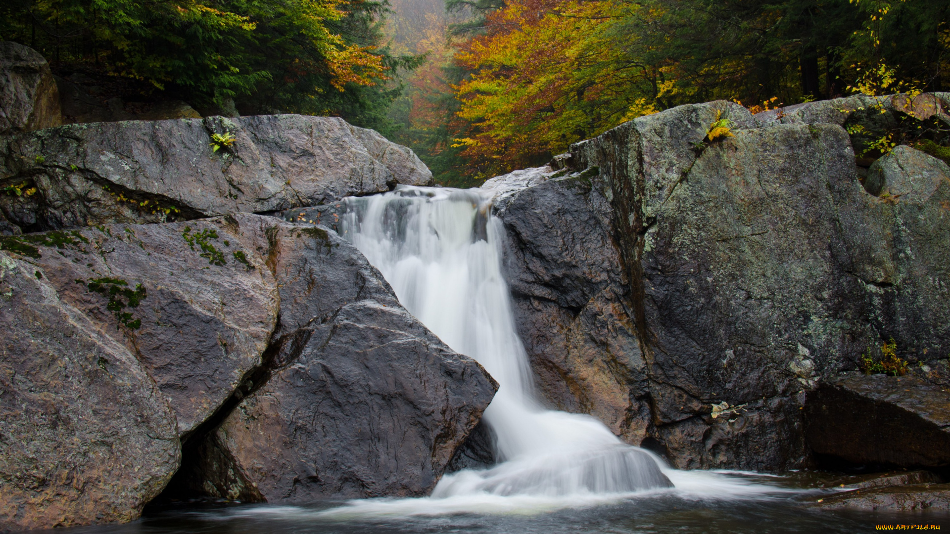 природа, водопады, вермонт