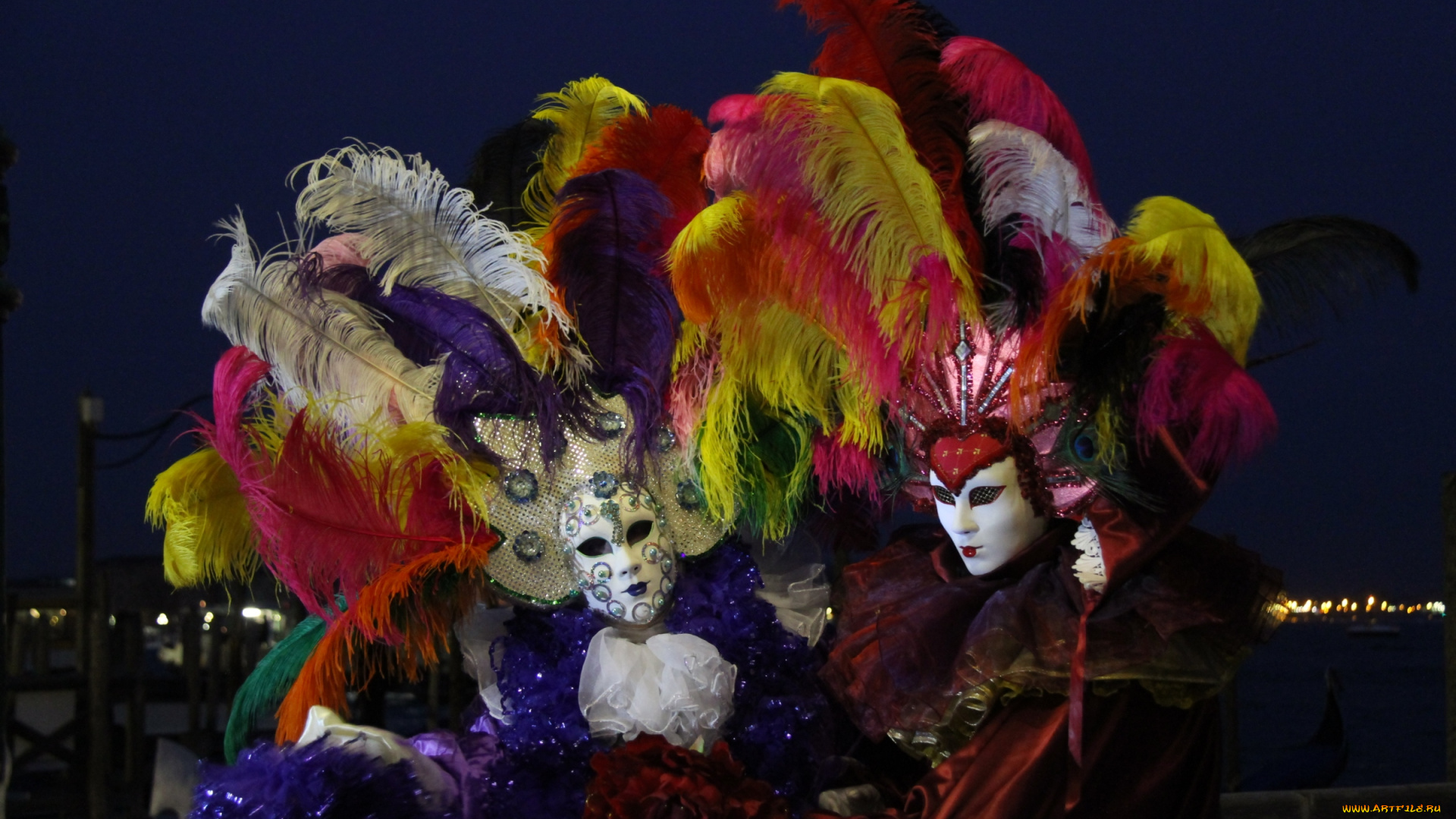 разное, маски, карнавальные, костюмы, перья, карнавал, венеция