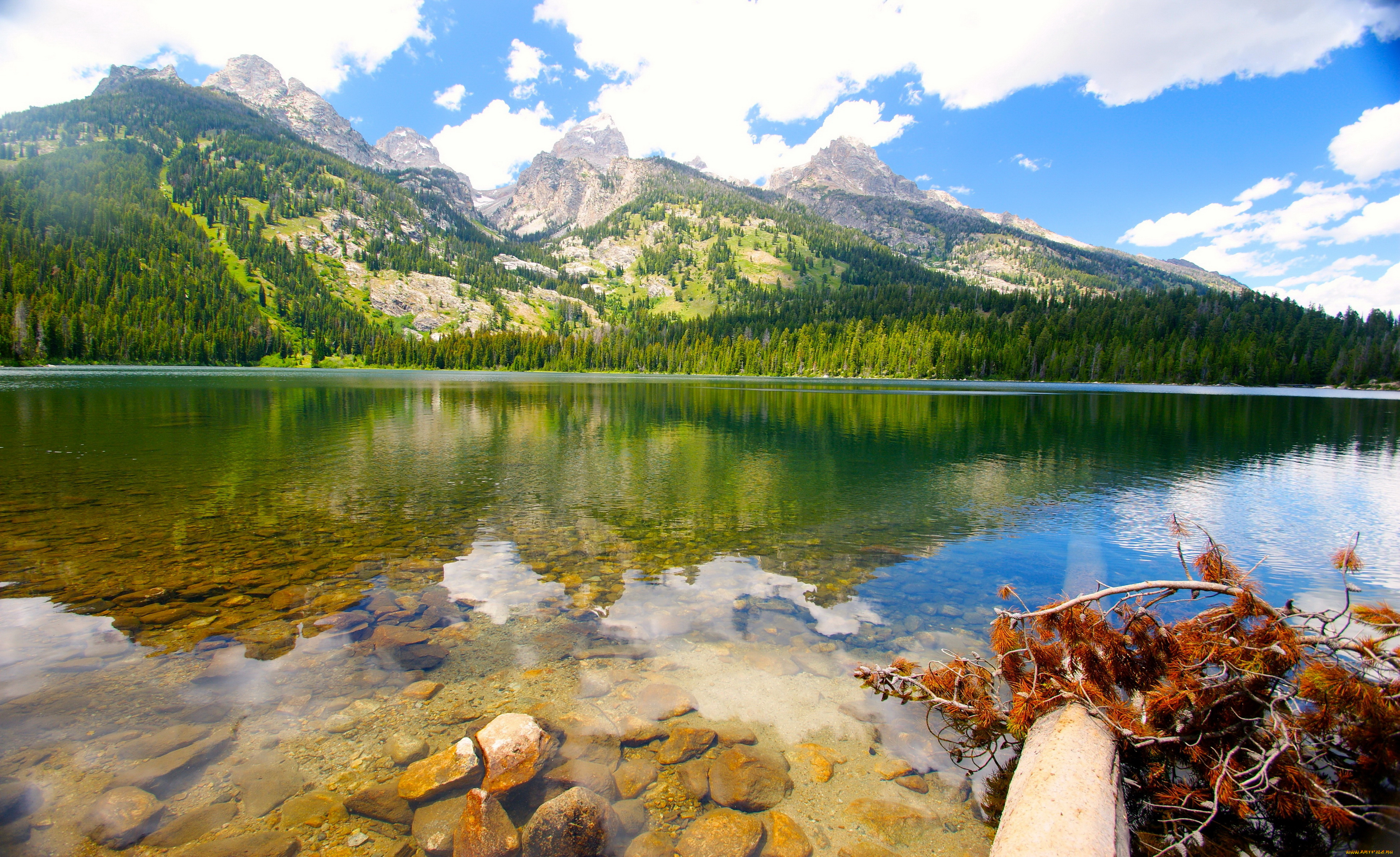 bradley, lake, grand, teton, national, park, wyoming, природа, реки, озера, озеро, горы