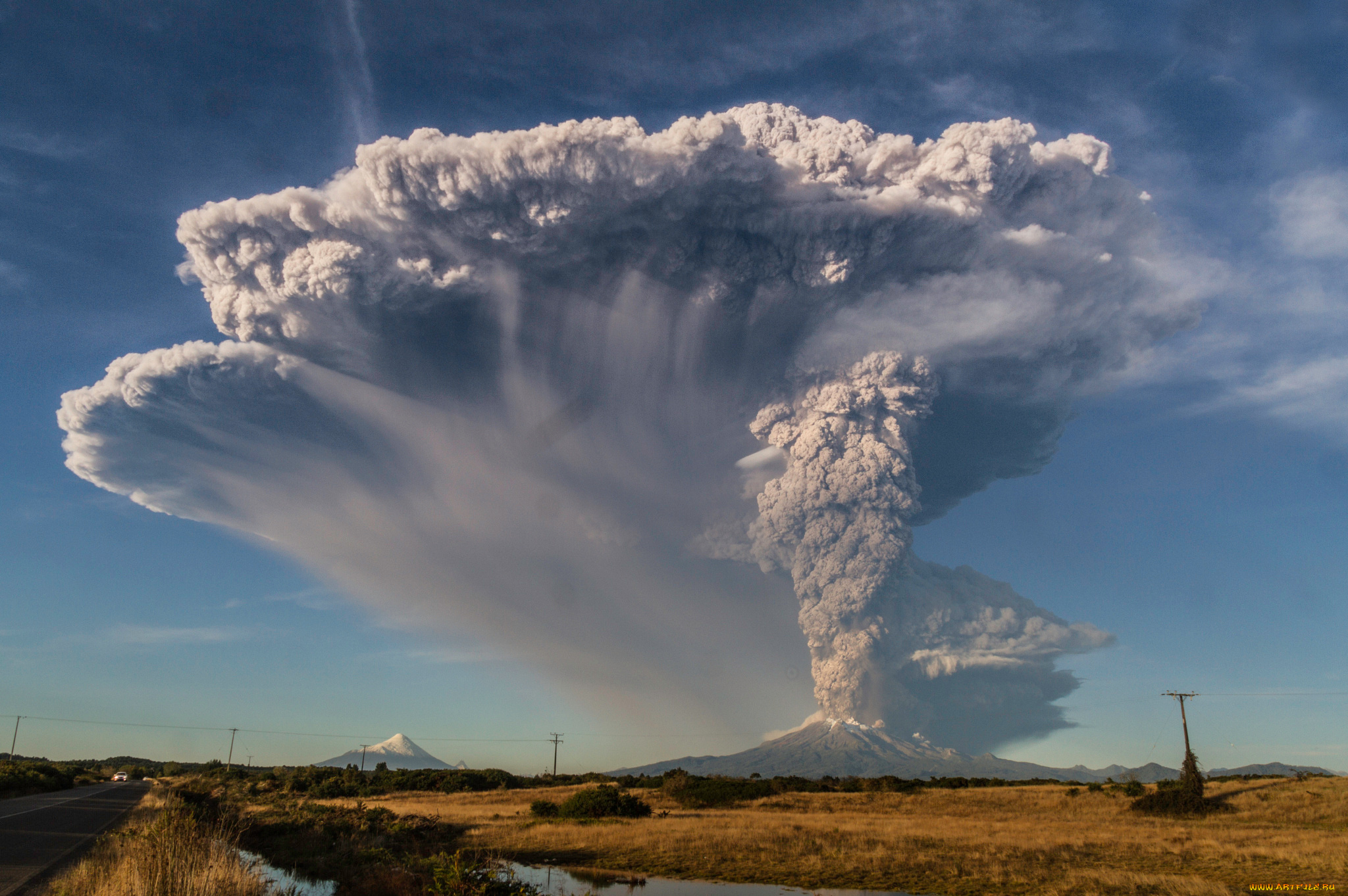 природа, стихия, горы, Чили, 2015, апреля, 22, извержение, кальбуко, вулкан, активный, анды