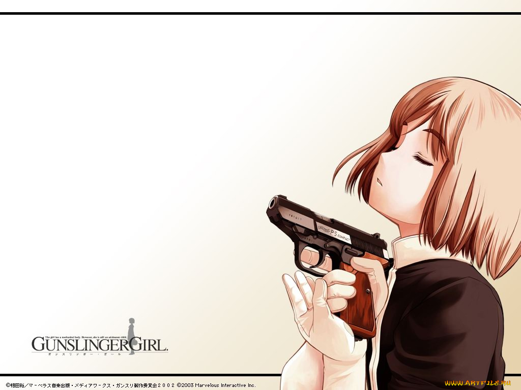 gunslinger, girl, аниме, gun, slinger