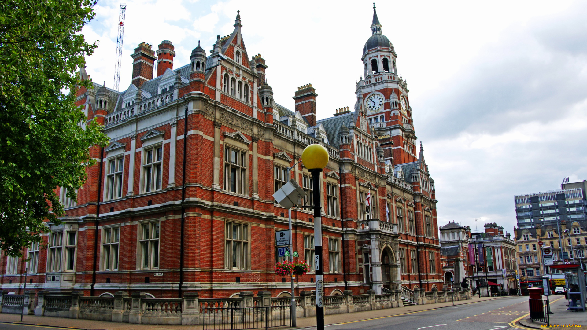 города, лондон, великобритания, croydon, town, hall