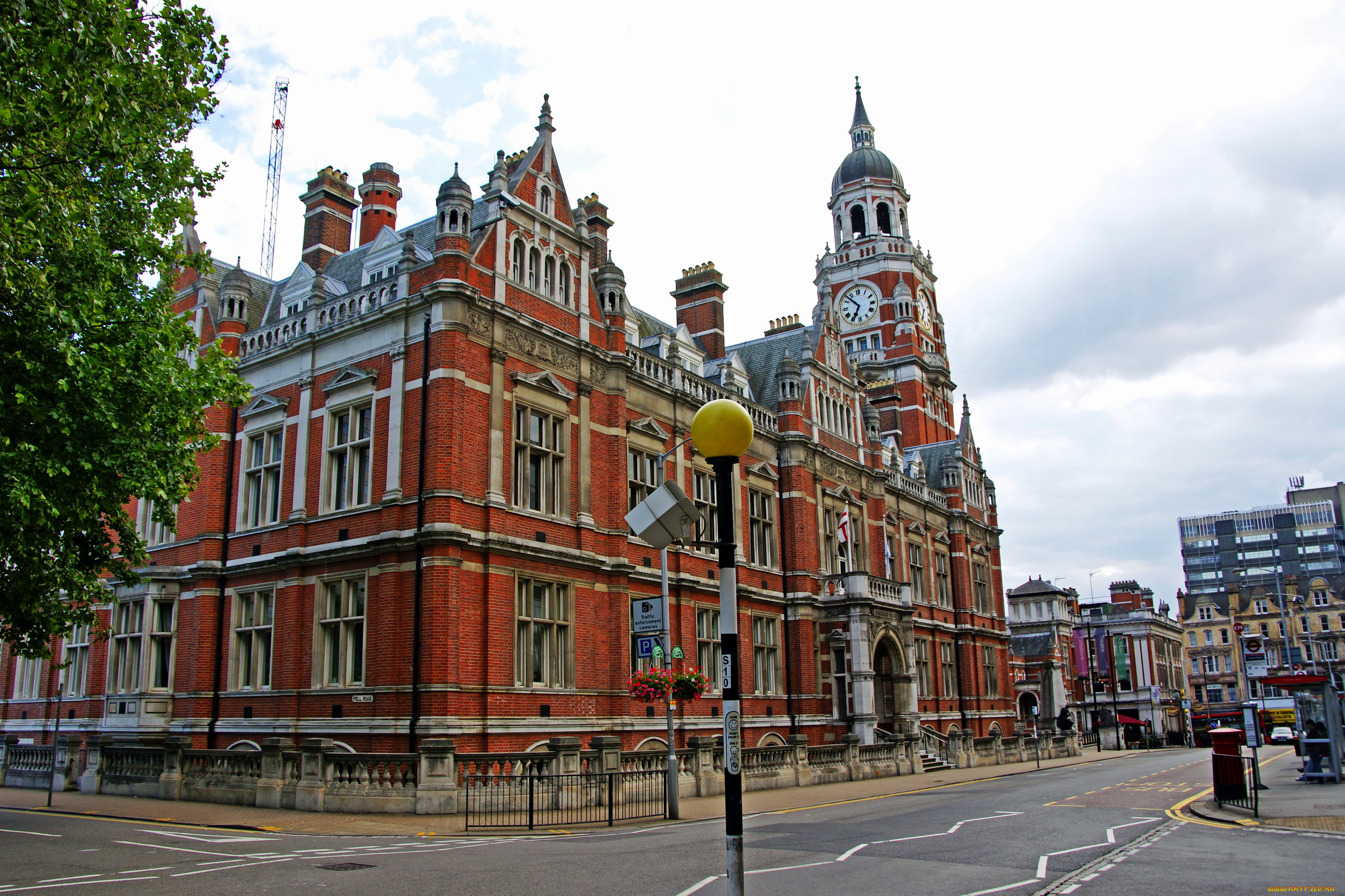 города, лондон, великобритания, croydon, town, hall