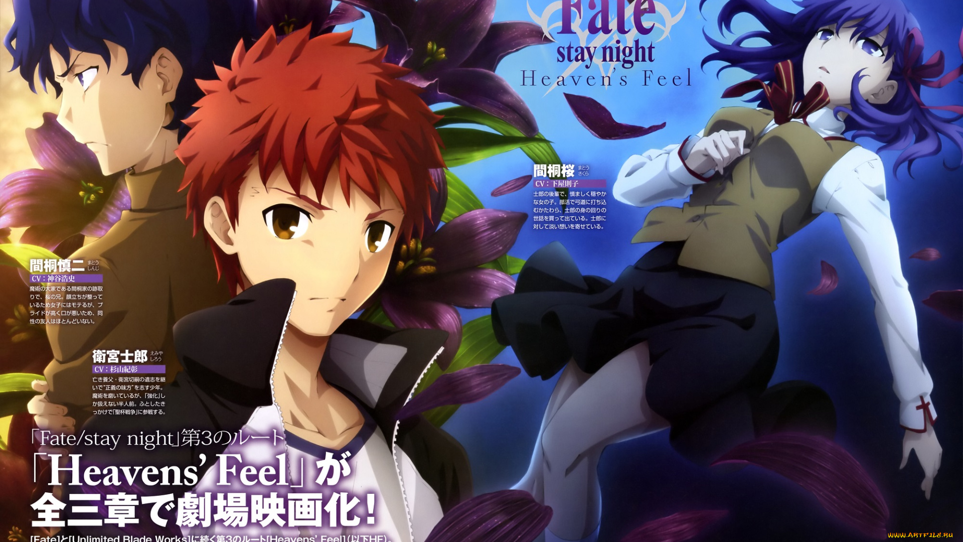 аниме, fate, stay, night, парни, девушка