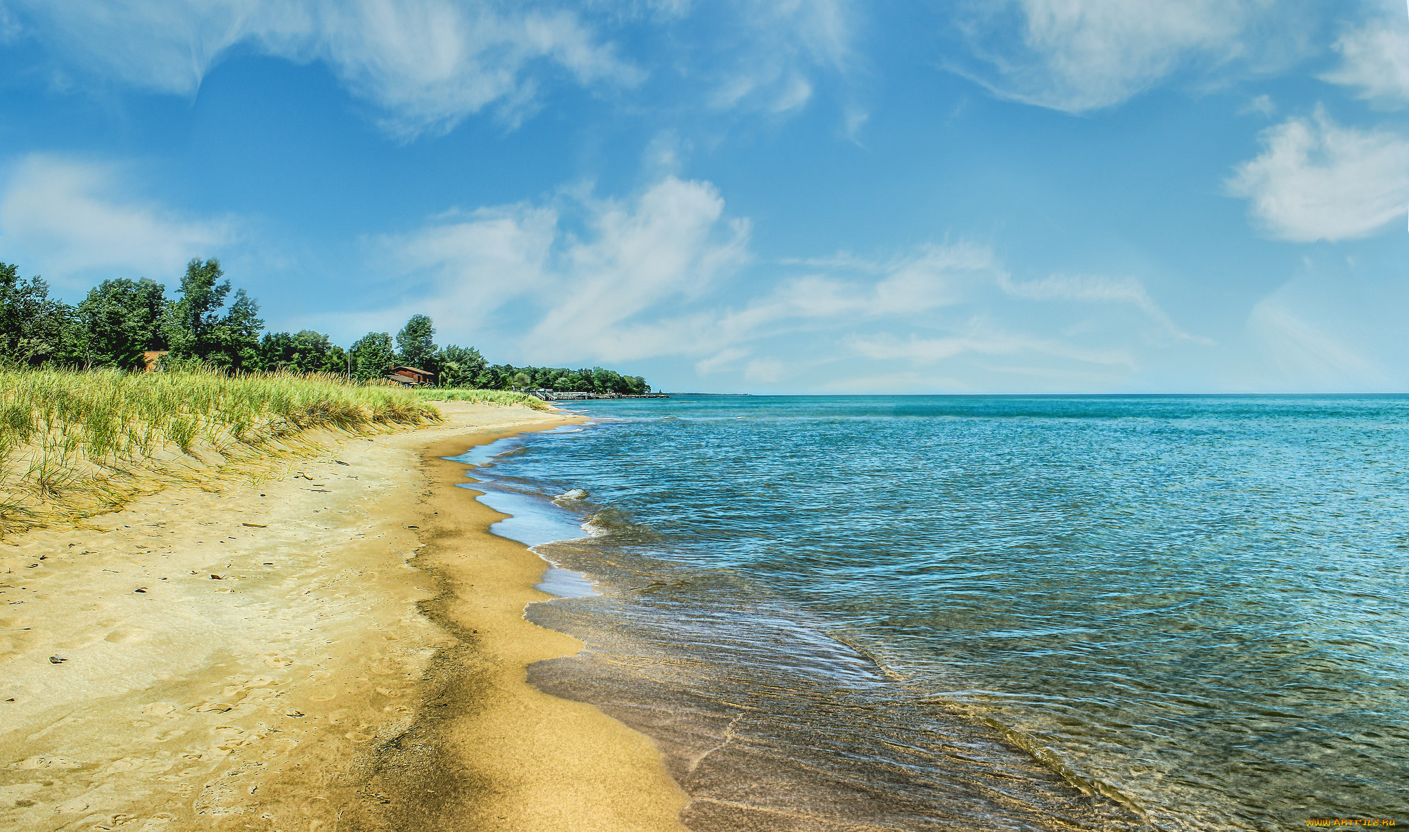 природа, побережье, море, берег