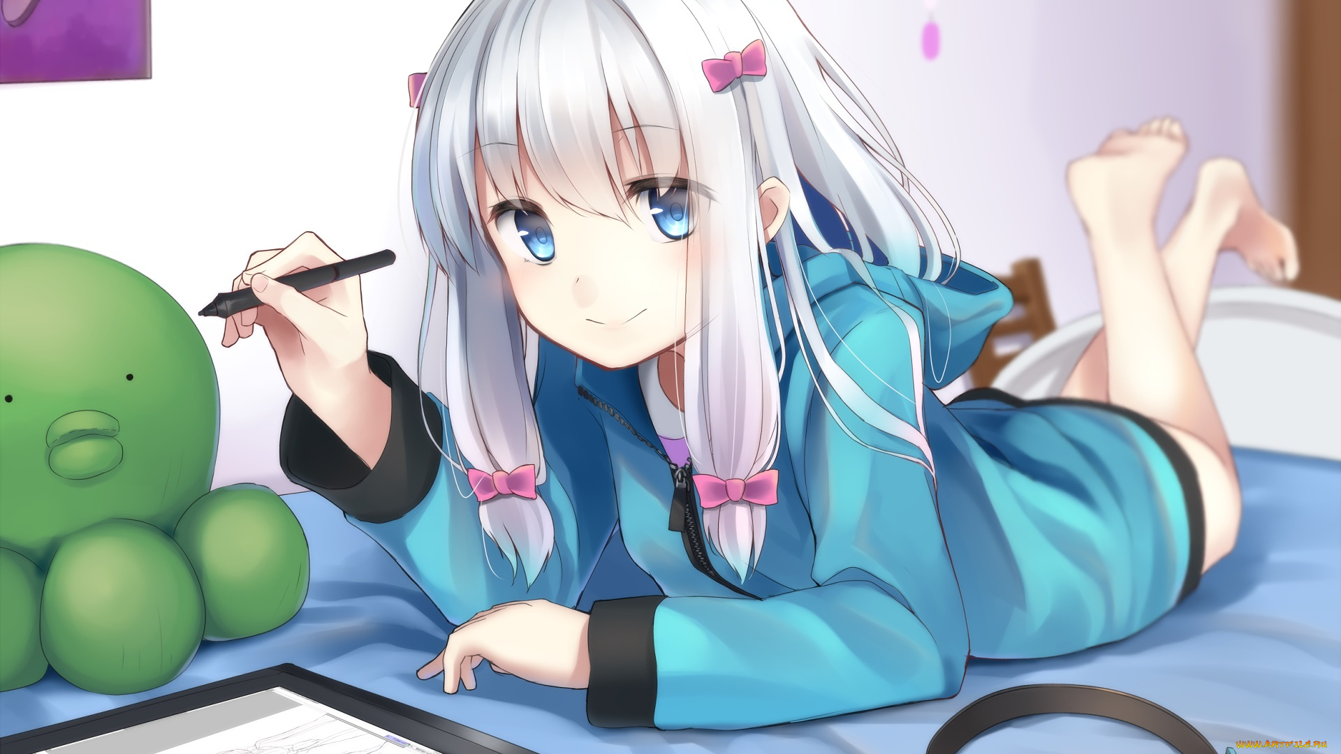 аниме, eromanga-sensei, фон, девушка, взгляд