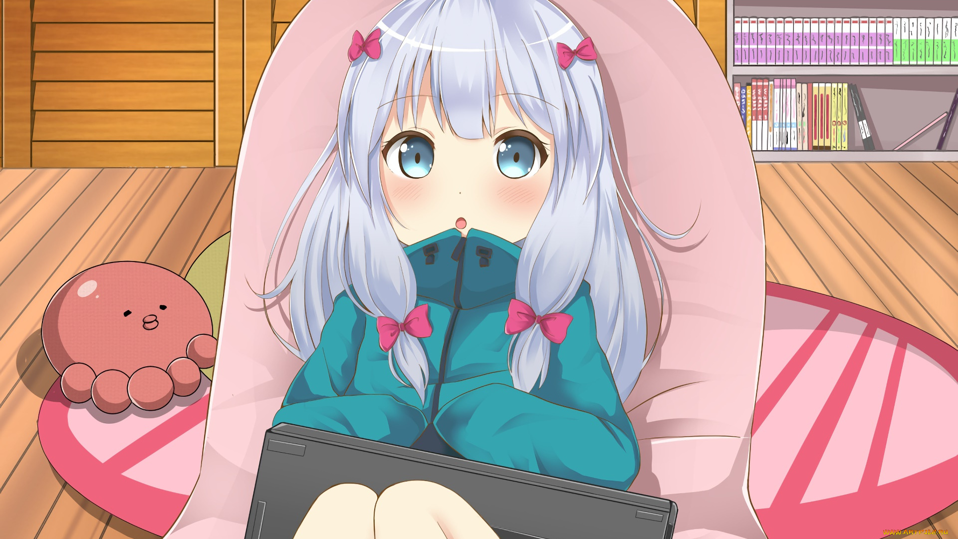 аниме, eromanga-sensei, взгляд, фон, девушка