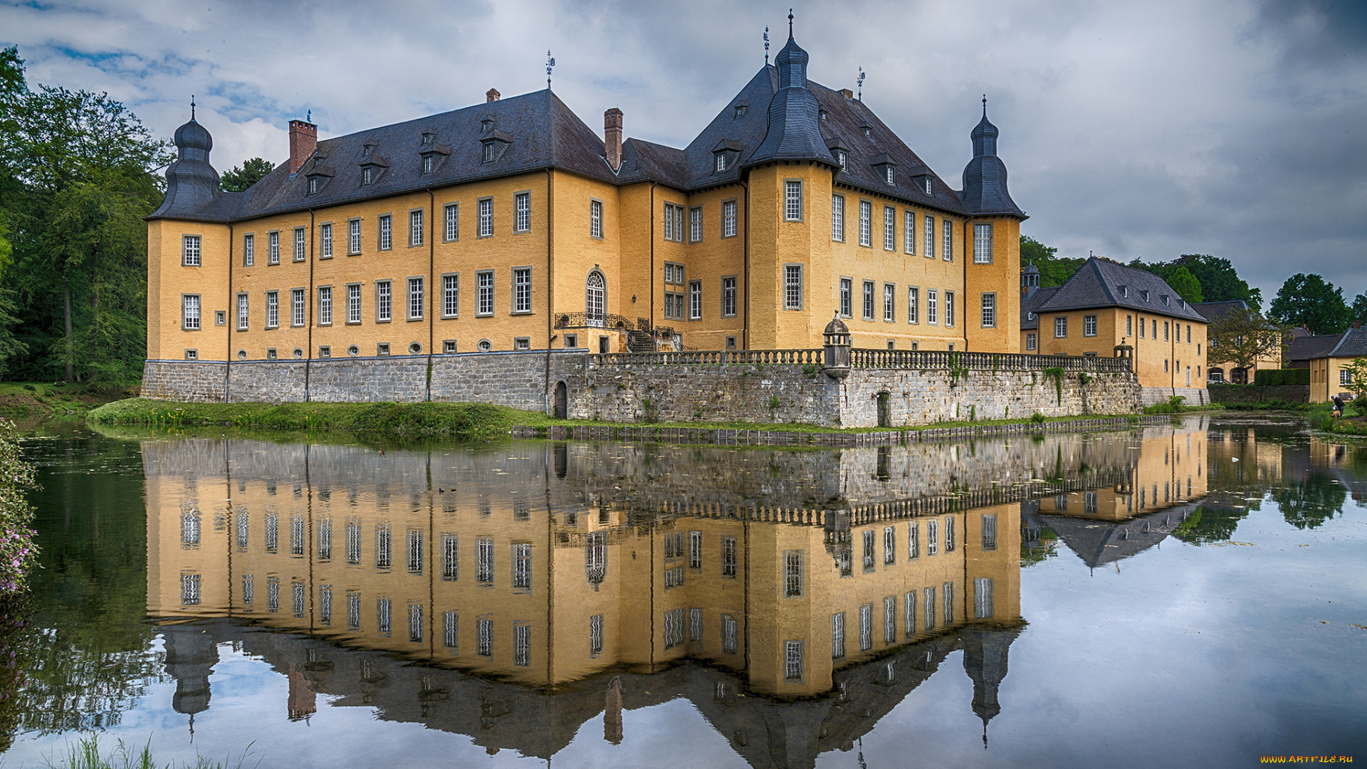 schloss, dyck, города, замки, германии, замок