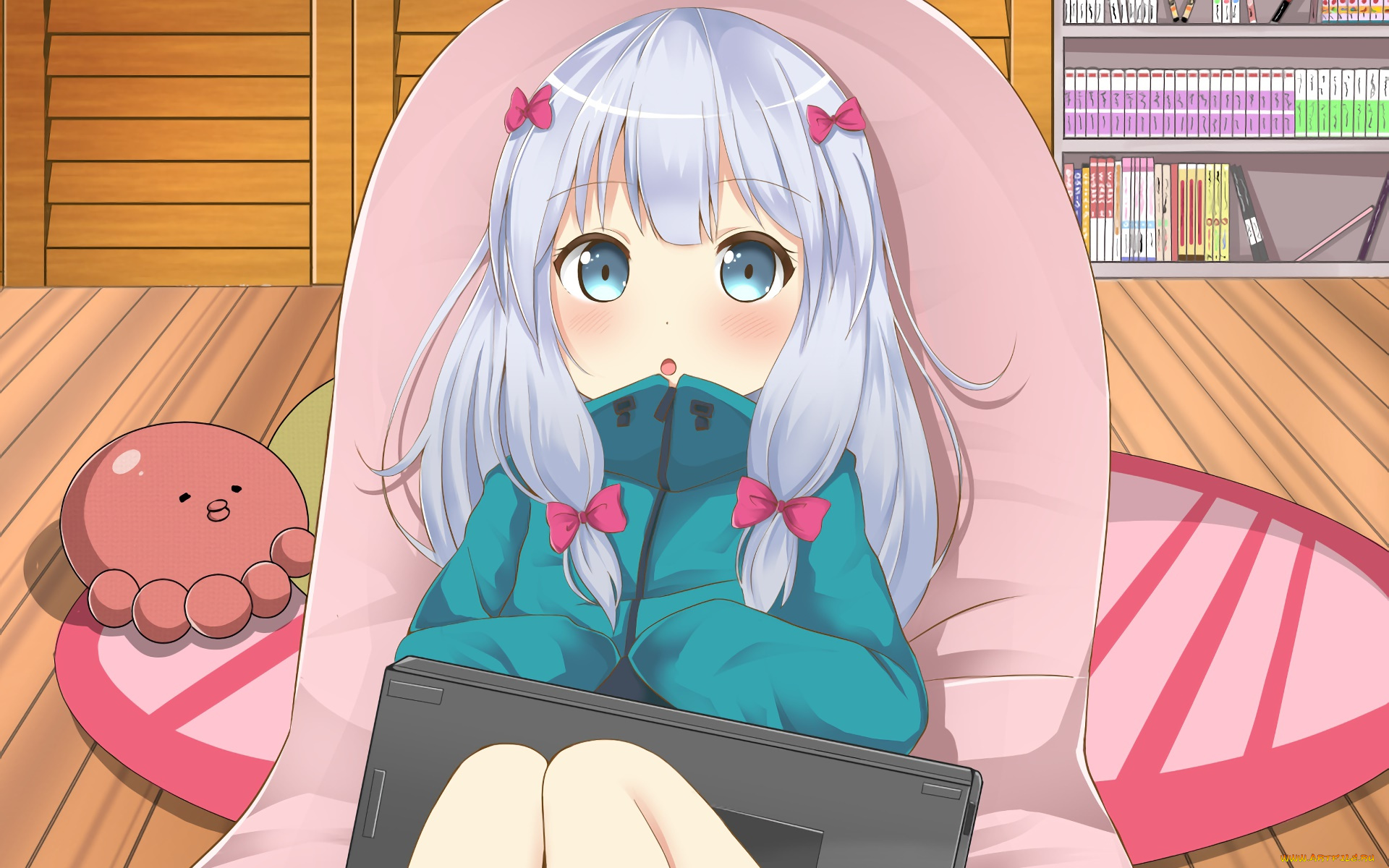 аниме, eromanga-sensei, взгляд, фон, девушка