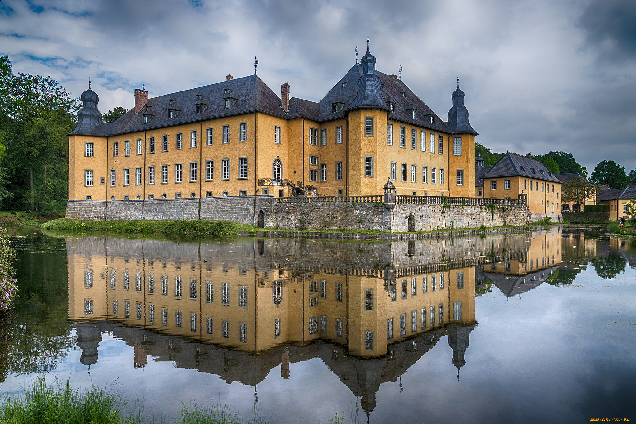 schloss, dyck, города, замки, германии, замок