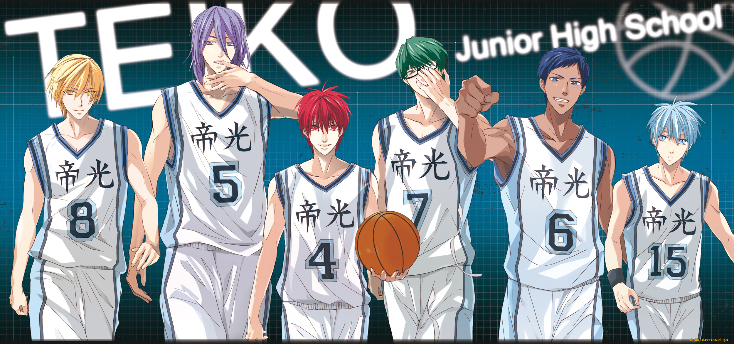 аниме, kuroko, no, baske, баскетбол