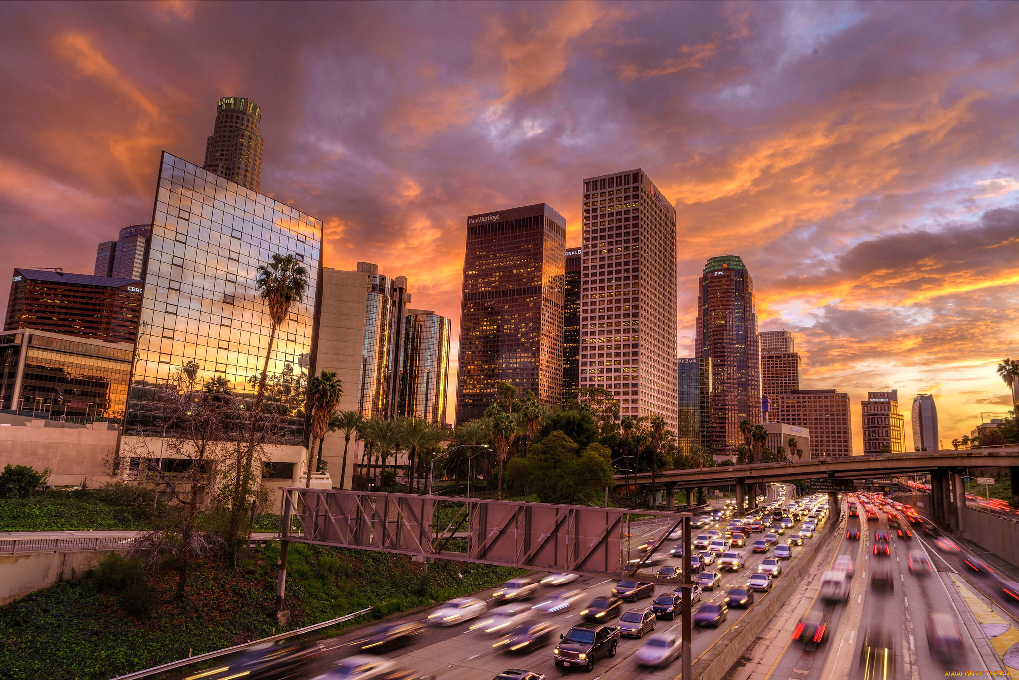 downtown, la, города, лос-анджелес, , сша, простор