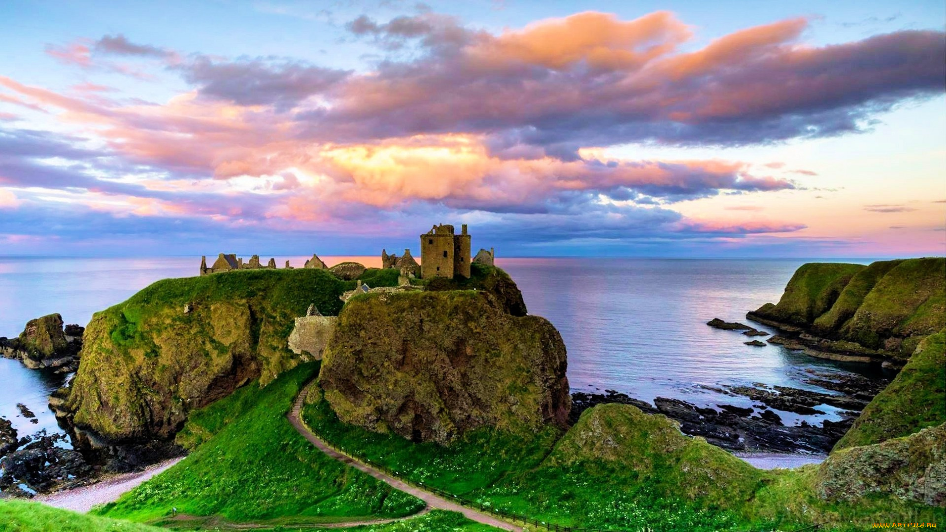 dunnottar, castle, aberdeenshire, scotland, города, замки, англии, dunnottar, castle
