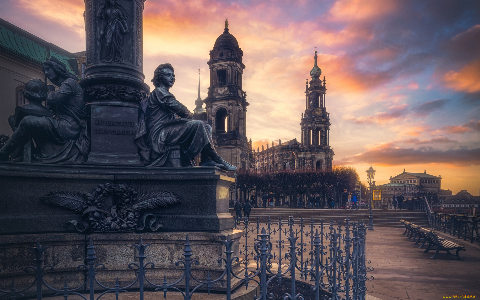 города, дрезден, , германия, cathedral