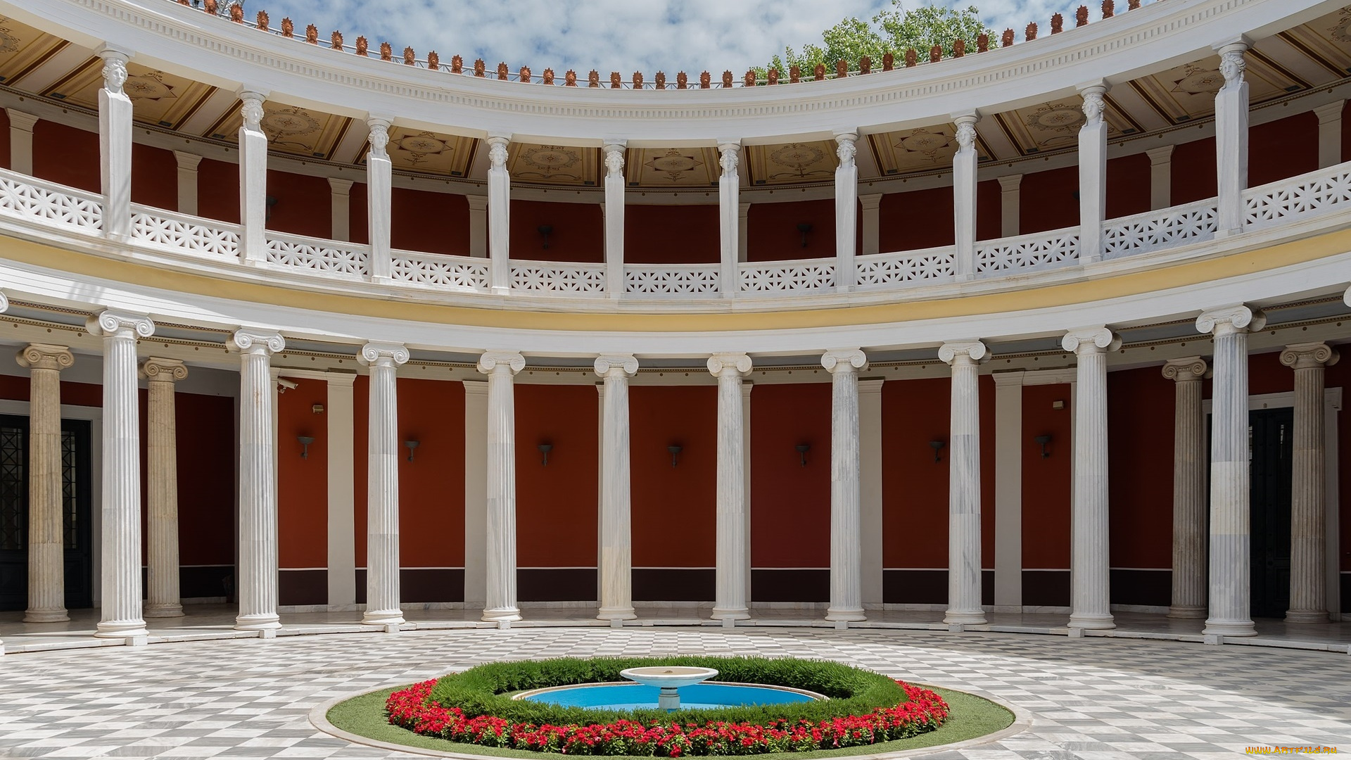 courtyard, of, the, neoclassical, zappeion, athens, интерьер, холлы, , лестницы, , корридоры, courtyard, of, the, neoclassical, zappeion