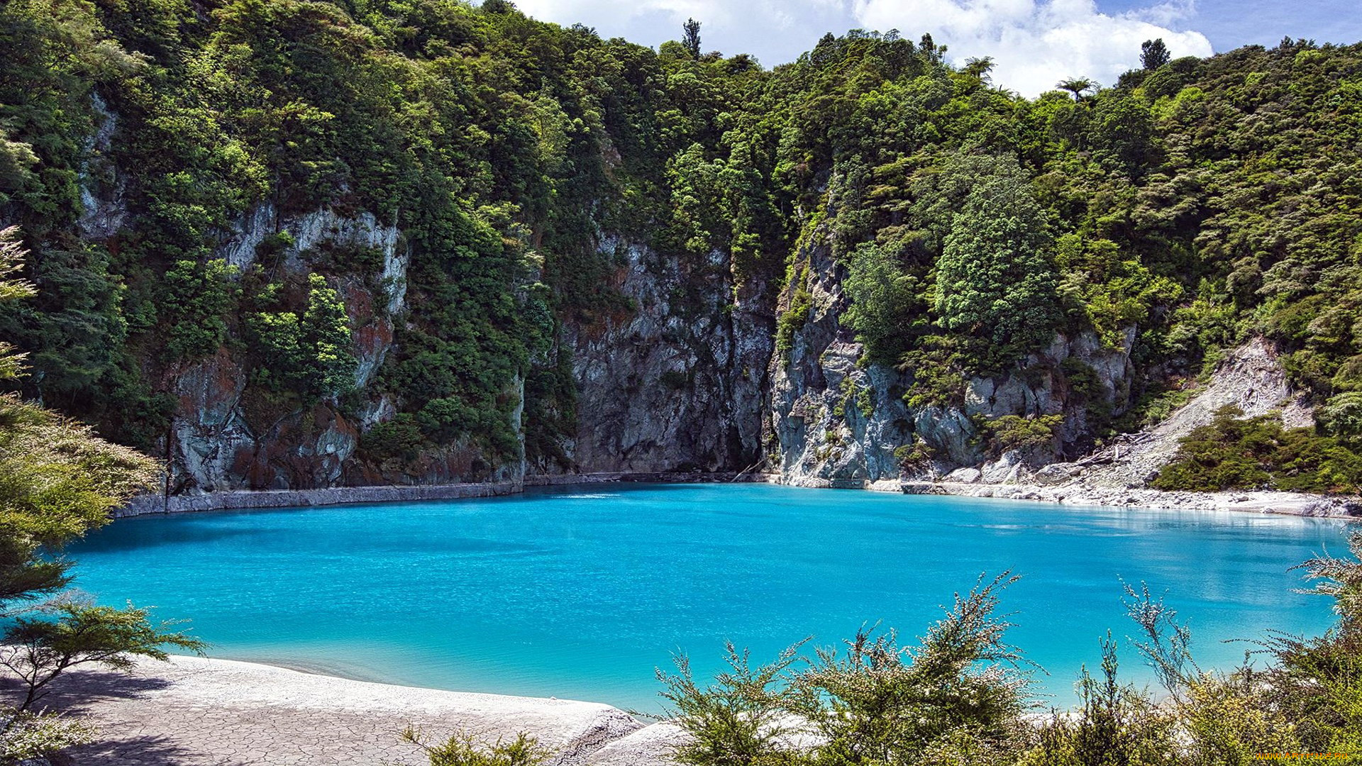 inferno, crater, lake, waimangu, new, zealand, природа, реки, озера, inferno, crater, lake, new, zealand