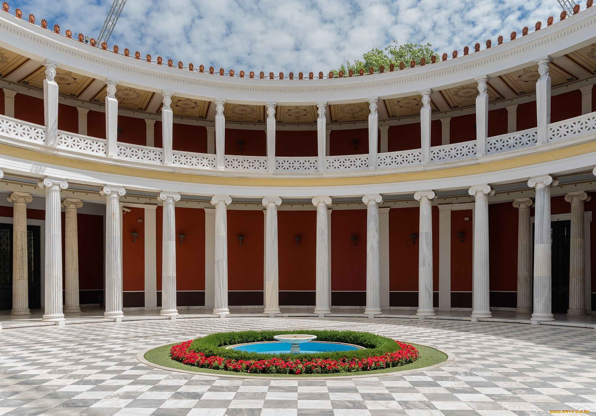 courtyard, of, the, neoclassical, zappeion, athens, интерьер, холлы, , лестницы, , корридоры, courtyard, of, the, neoclassical, zappeion