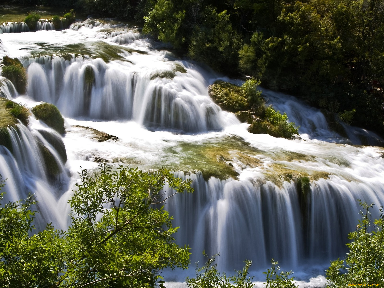 природа, водопады, вода, каскад