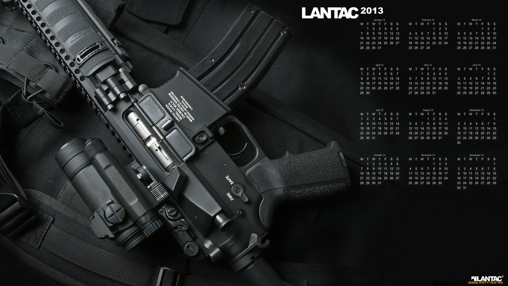 календари, оружие, автомат, 2013