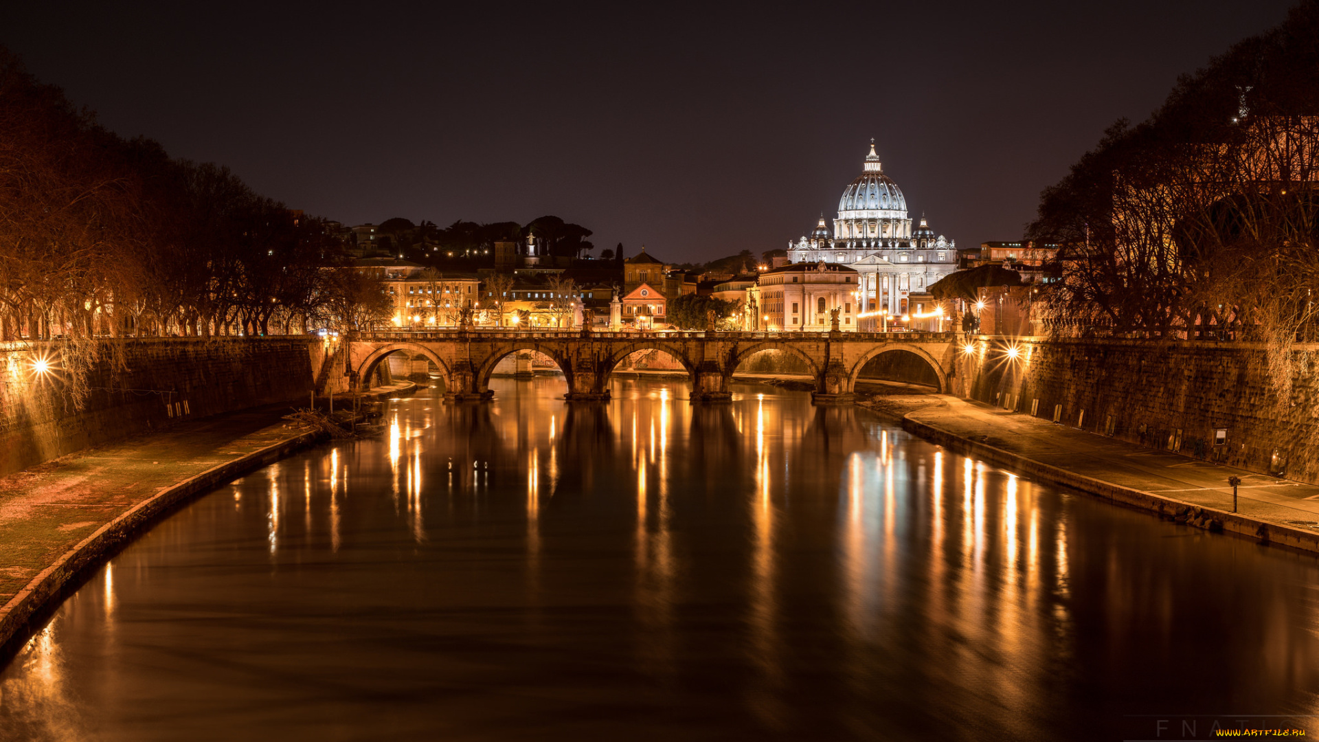 The Vatican Seen Past the Tiber River, Rome, Italy без смс