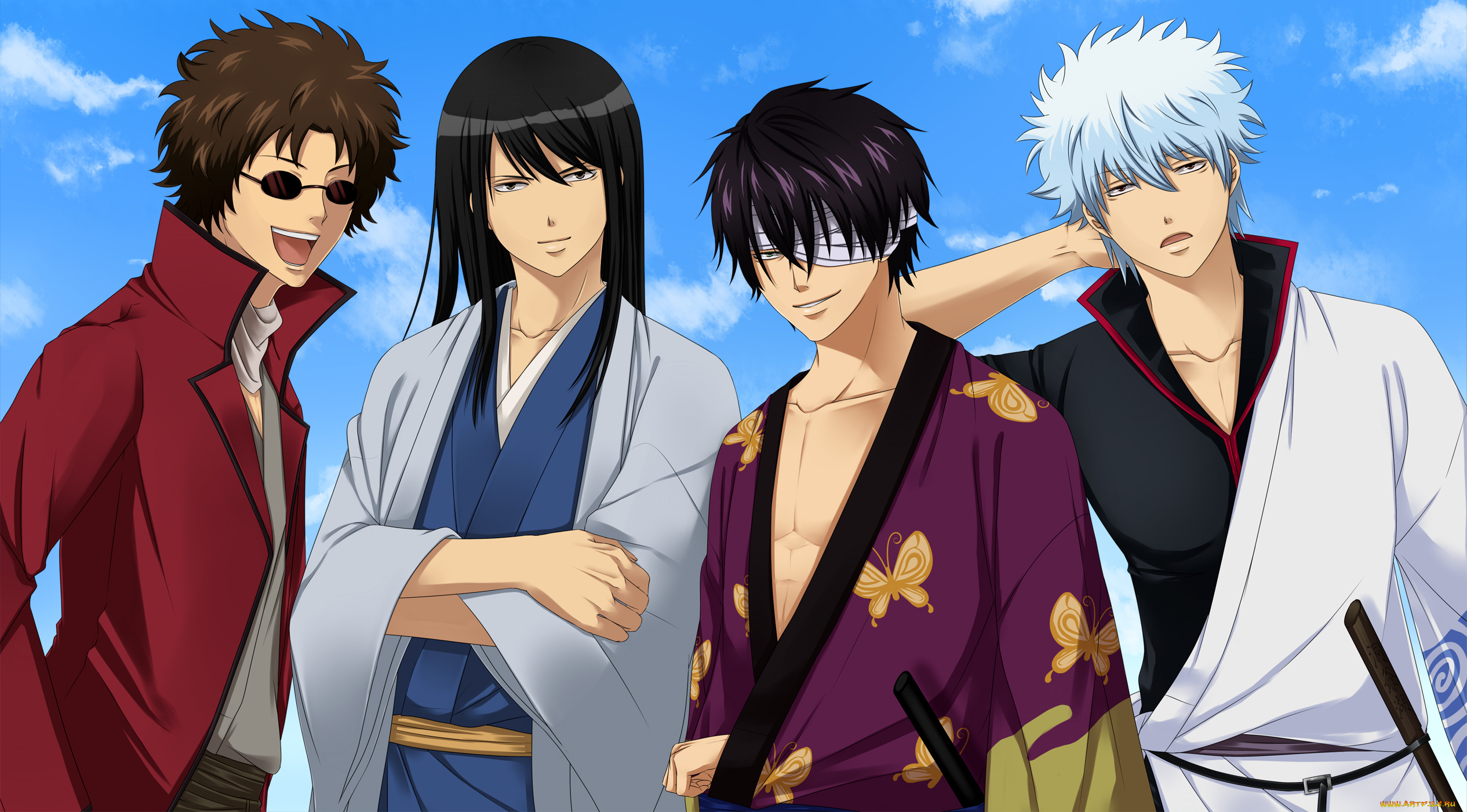 аниме, gintama, гинтама, парни