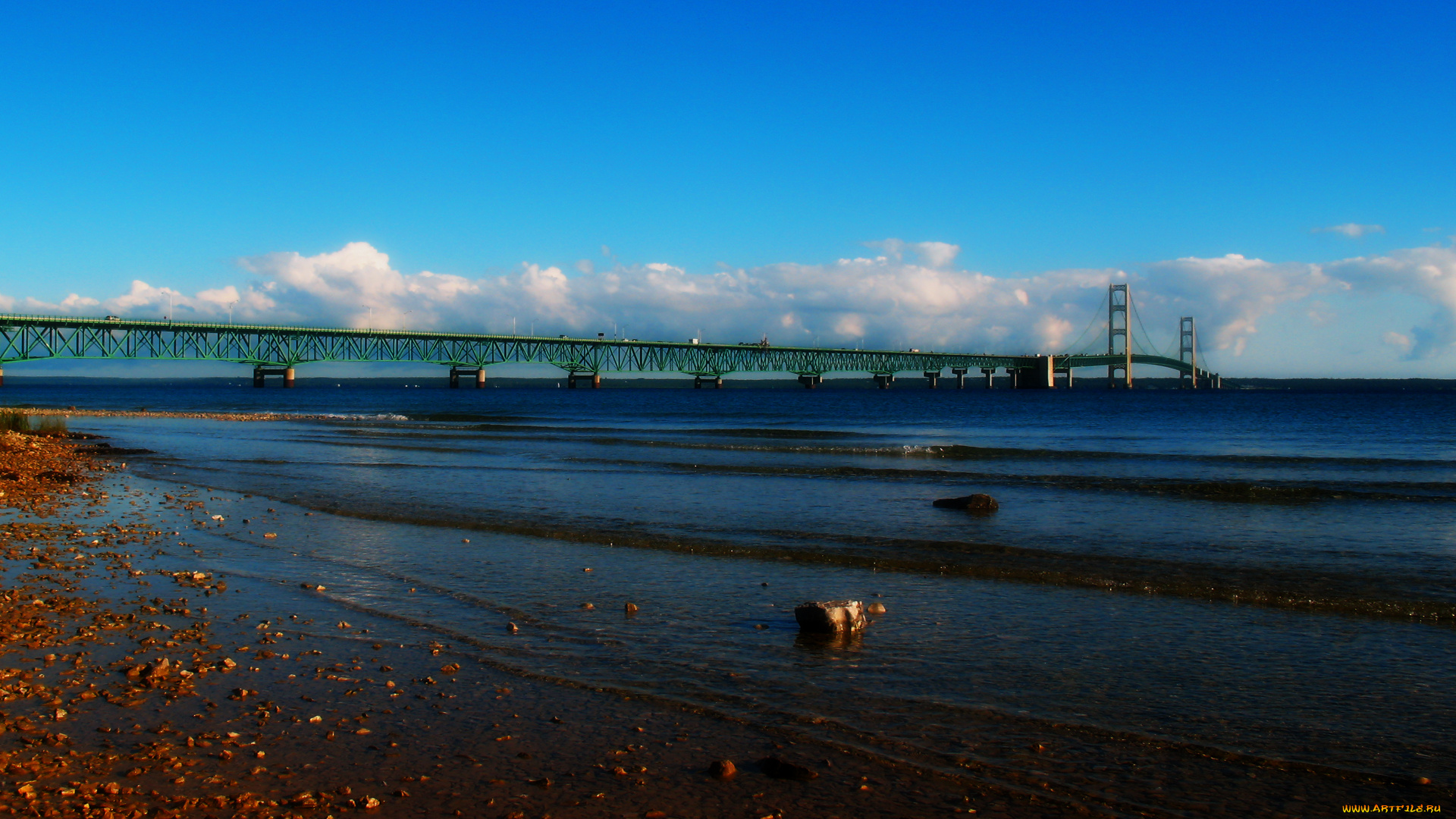 mackinac, bridge, 2010, города, мосты, мост, море, пляж