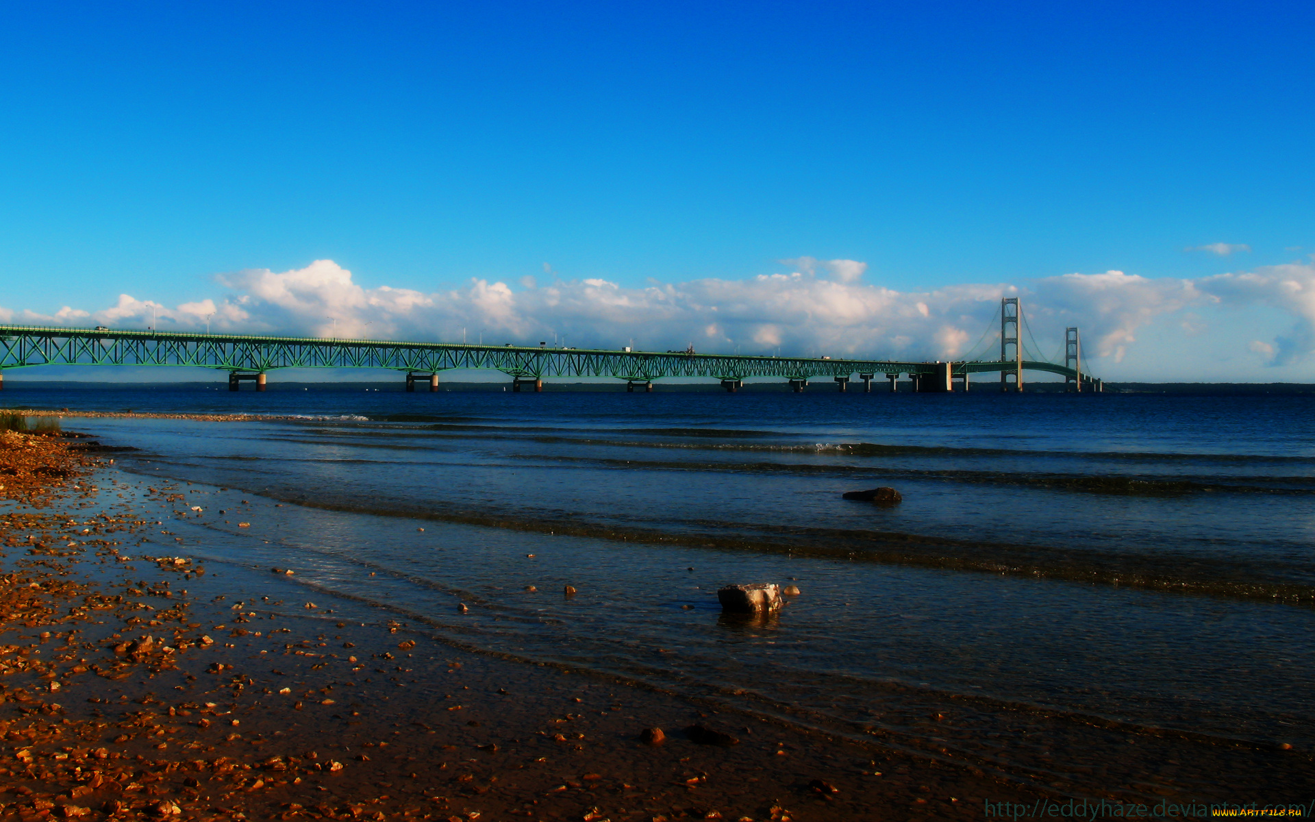 mackinac, bridge, 2010, города, мосты, мост, море, пляж