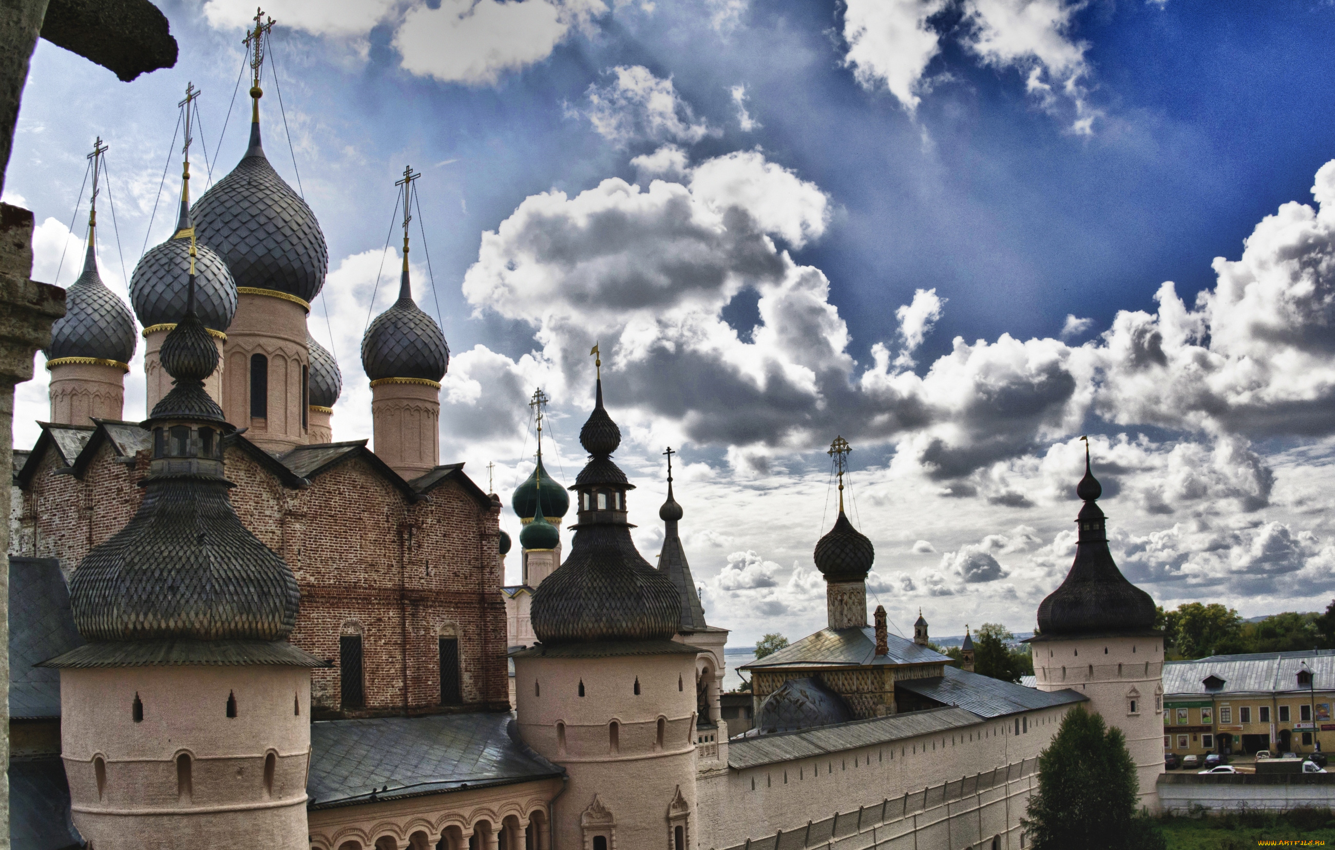 кремль, ростова, города, православные, церкви, монастыри, храм, купола