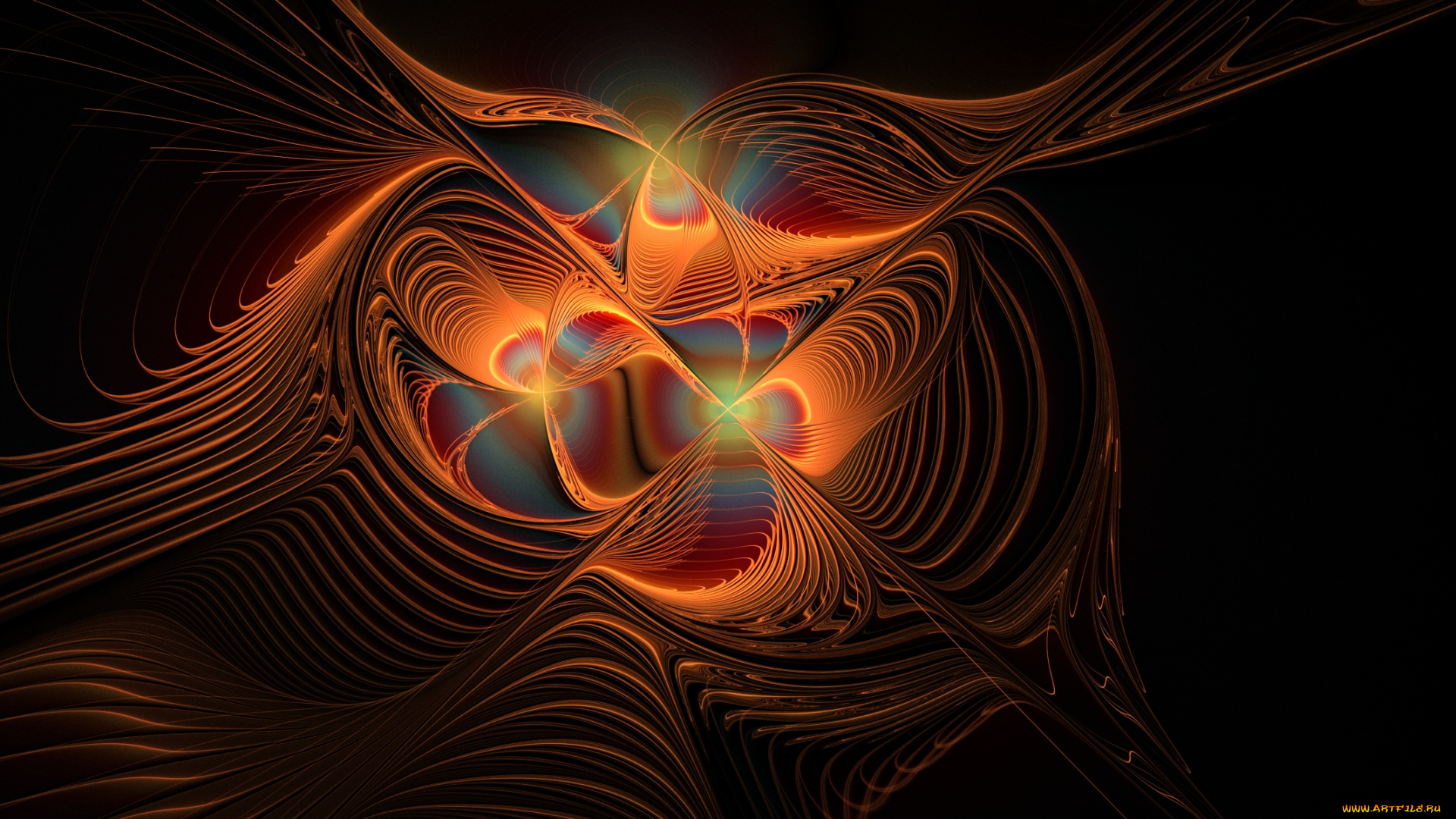 3д, графика, fractal, фракталы, лепестки, фон, цвета, узор