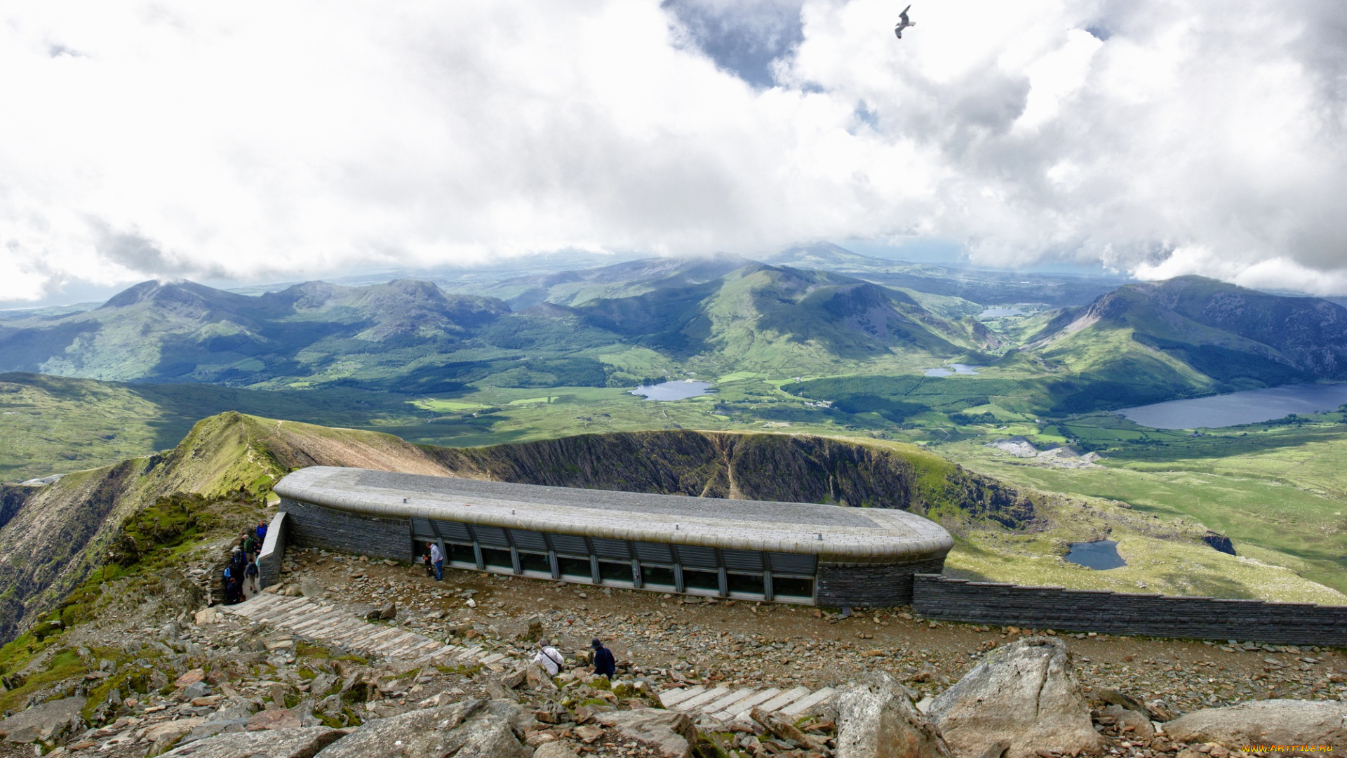 mount, snowdon, природа, горы, смотровая, площадка