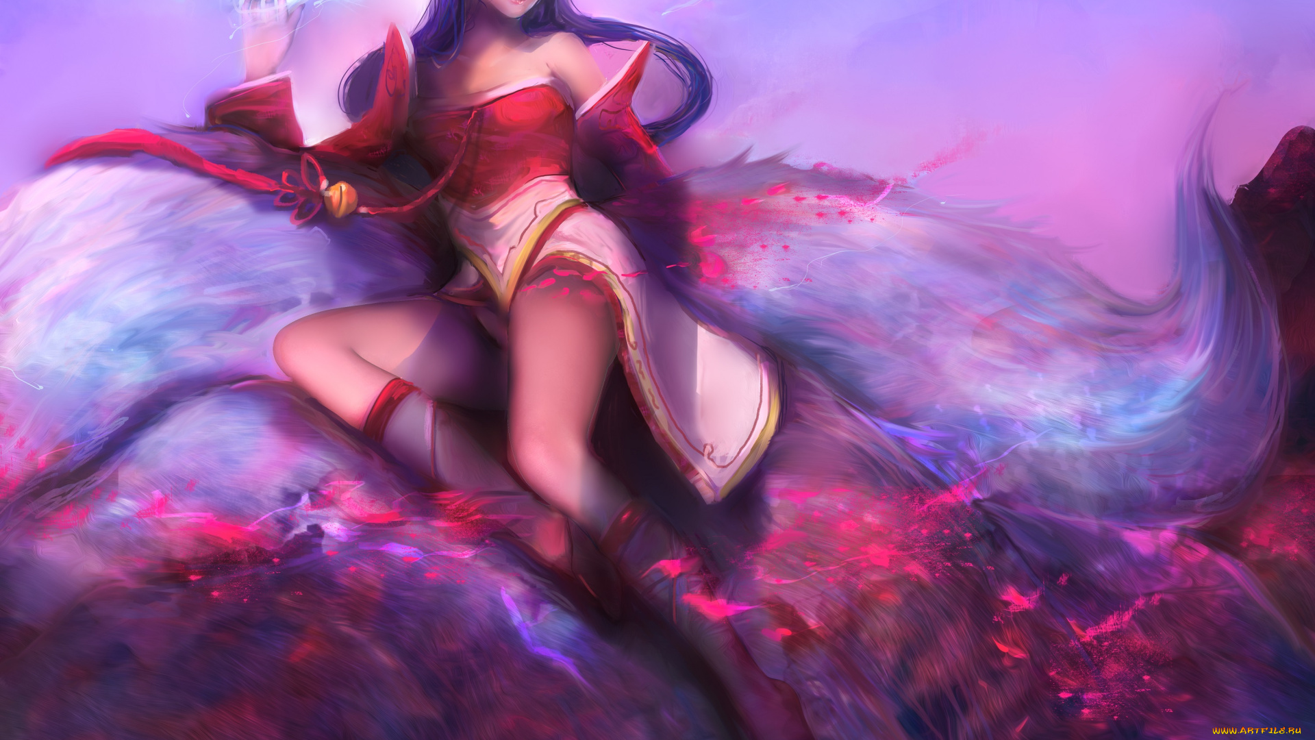 видео, игры, league, of, legends, fanelia-art, ahri, league, of, legends